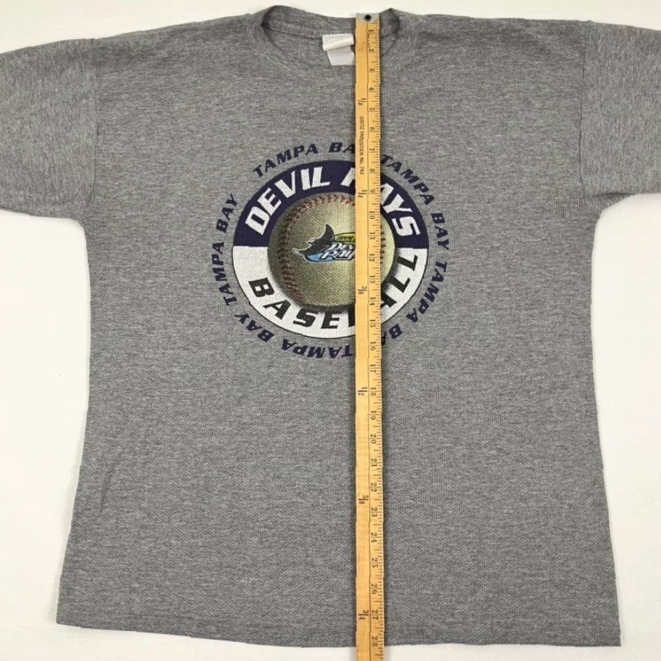 Vintage VTG Tampa Bay Devils Rays Shirt Mens Large / XL Gray Retro Throwback 90s Shirt Mens Gray 90s Logo Vintage Rays Size US L / EU 52-54 / 3 - 4 Thumbnail