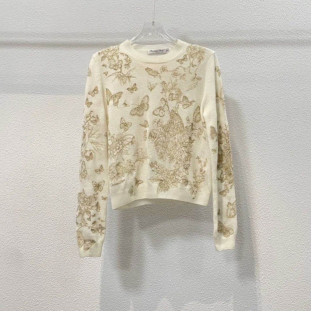 Dior Dior Butterfly Embroidery Sweater Size 36 Size XS / US 0-2 / IT 36-38 - 1 Thumbnail