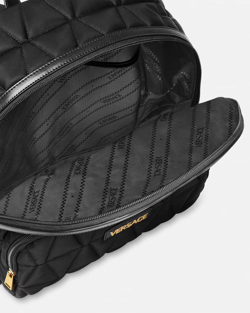 Versace o1s22i1n0125 Size: OS / Quilted Nylon Backpack in Black Size ONE SIZE - 3 Thumbnail