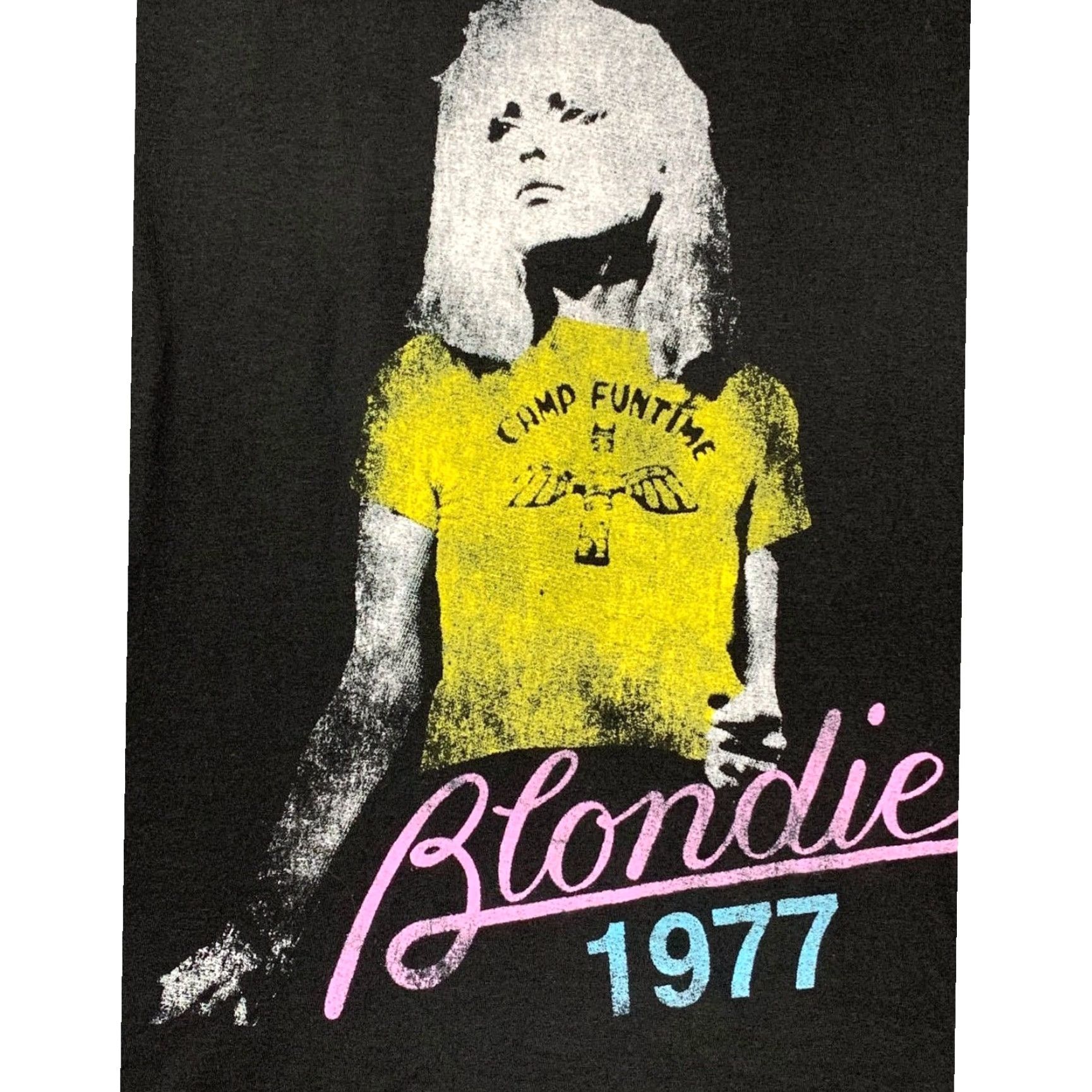 Fruit Of The Loom VINTAGE Blondie Tshirt 1977 Black Unisex Adults Small 100% cotton Shirt Mens Womens Size S / US 4 / IT 40 - 2 Thumbnail