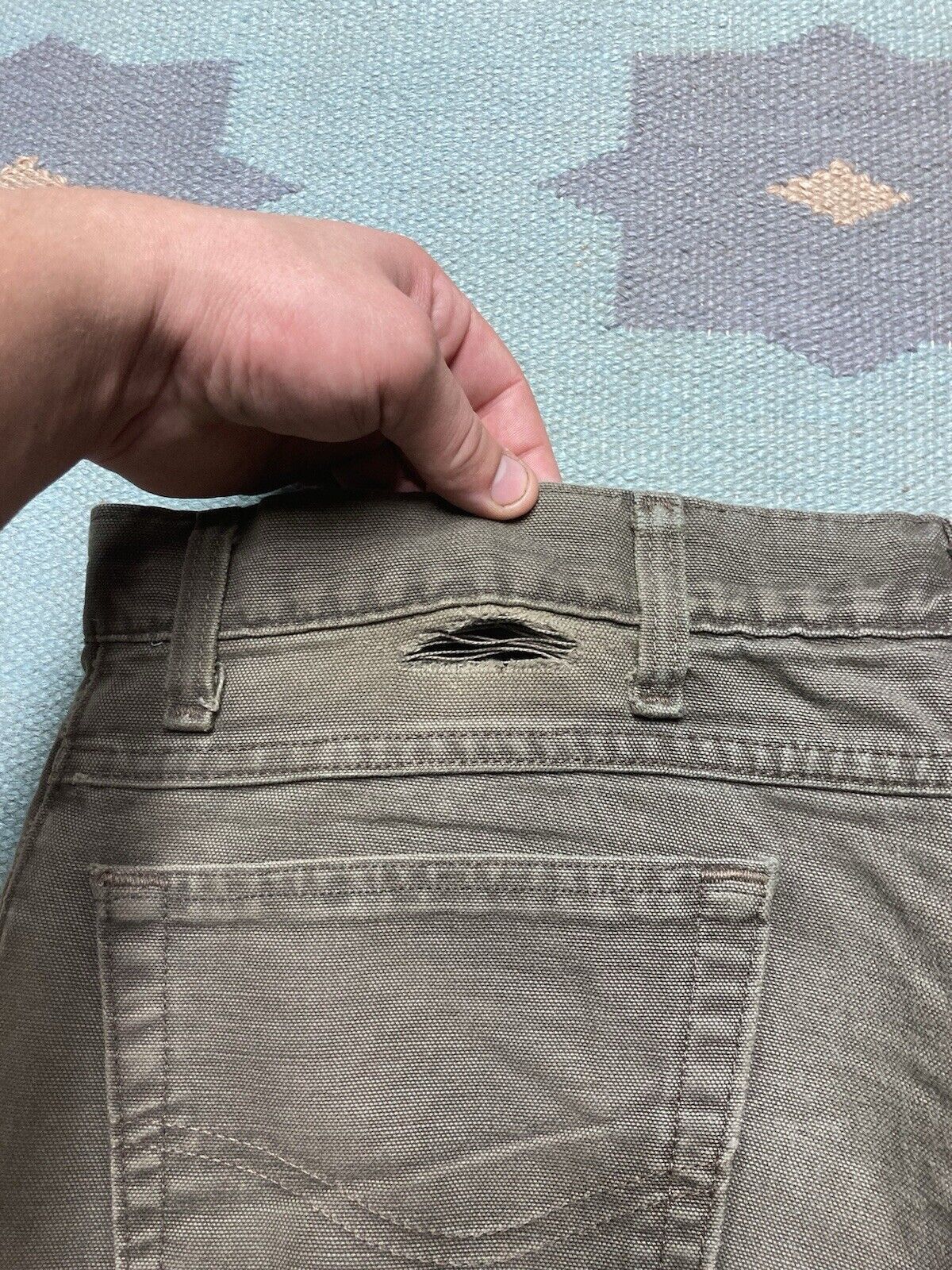 Carhartt × Vintage VTG carhartt canvas work pants baggy skater distressed 38x28 Size US 38 / EU 54 - 4 Thumbnail
