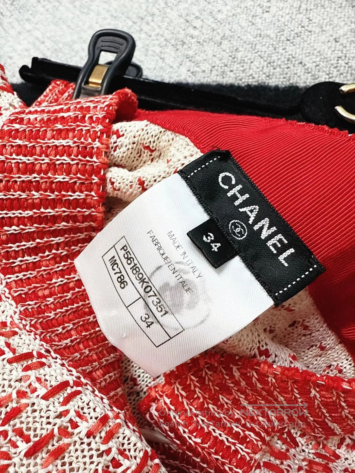 Chanel red and white woven wide-leg pants. Size US 34 / EU 50 - 6 Thumbnail