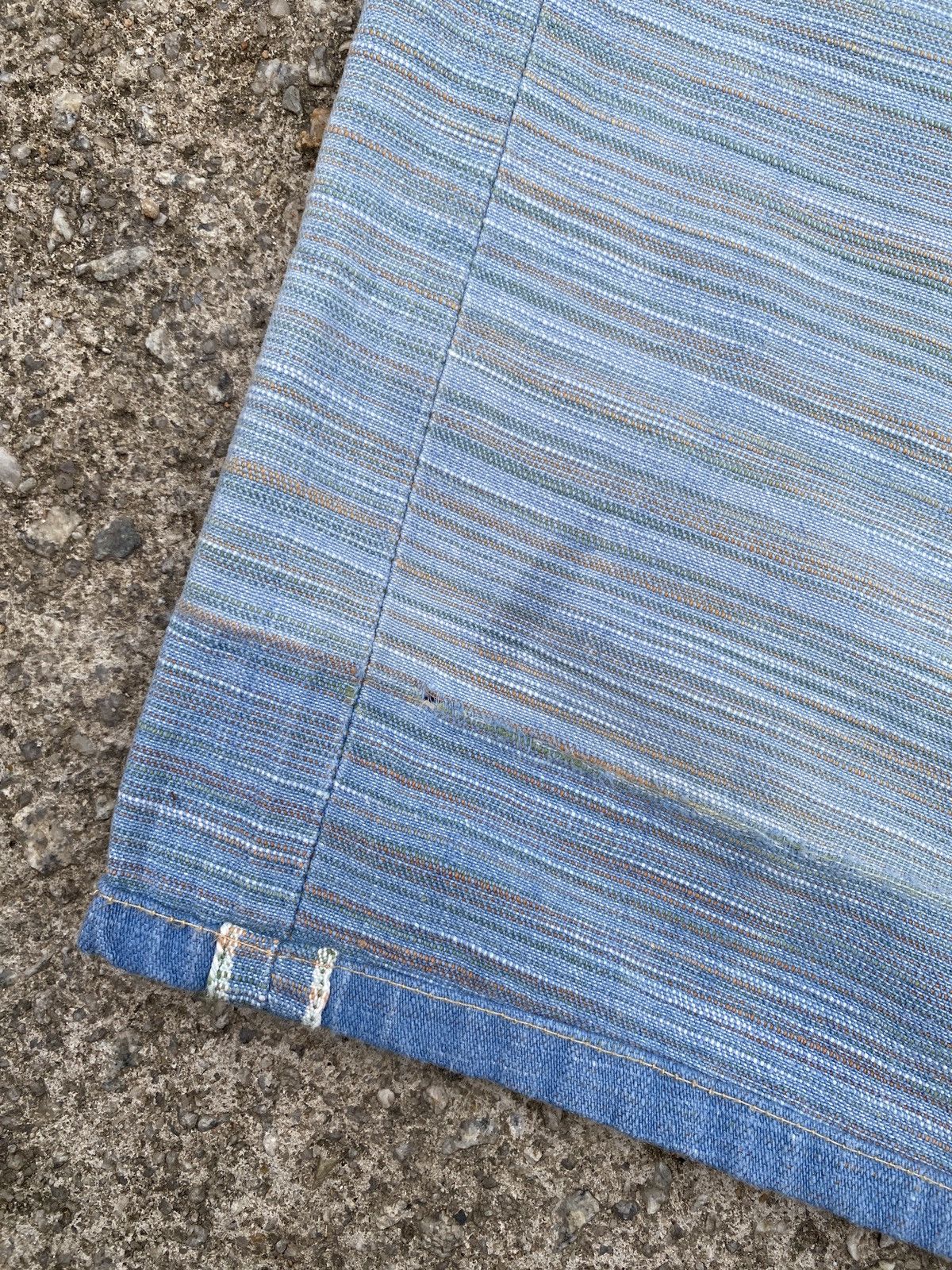 Edwin × Japanese Brand × Tornado Mart 1990s - Edwin Green Selvadge Woven Pinstripes Denim Size US 31 - 10 Thumbnail