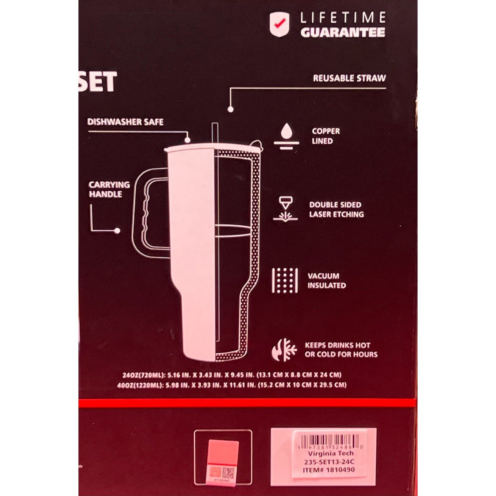 Other Logo Brands - Travel Tumblers Set (2 Pk) - 24oz (720ml) - 40 Size ONE SIZE - 10 Thumbnail