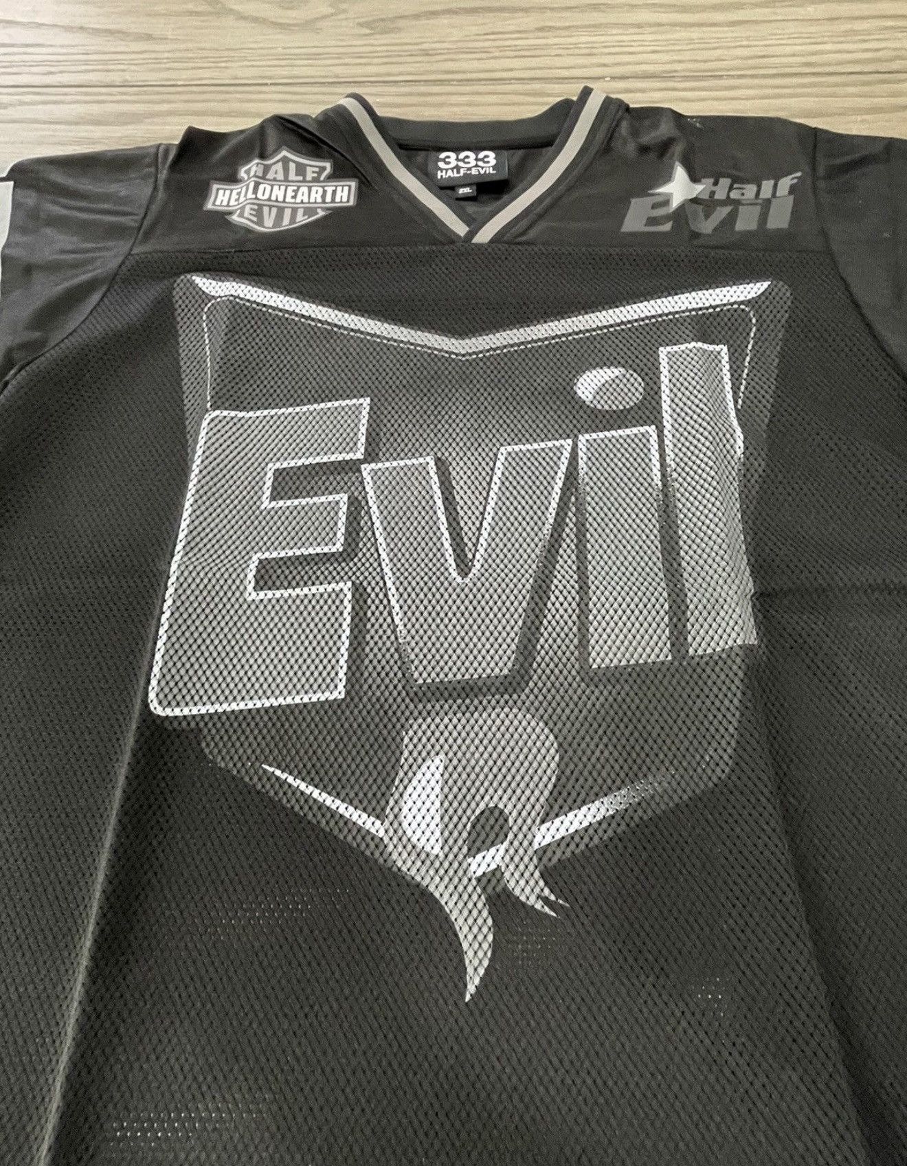 Half Evil ⚡️ Half Evil 333 Football Raid Jersey Black Size Large ⚡️ Size US L / EU 52-54 / 3 - 6 Thumbnail