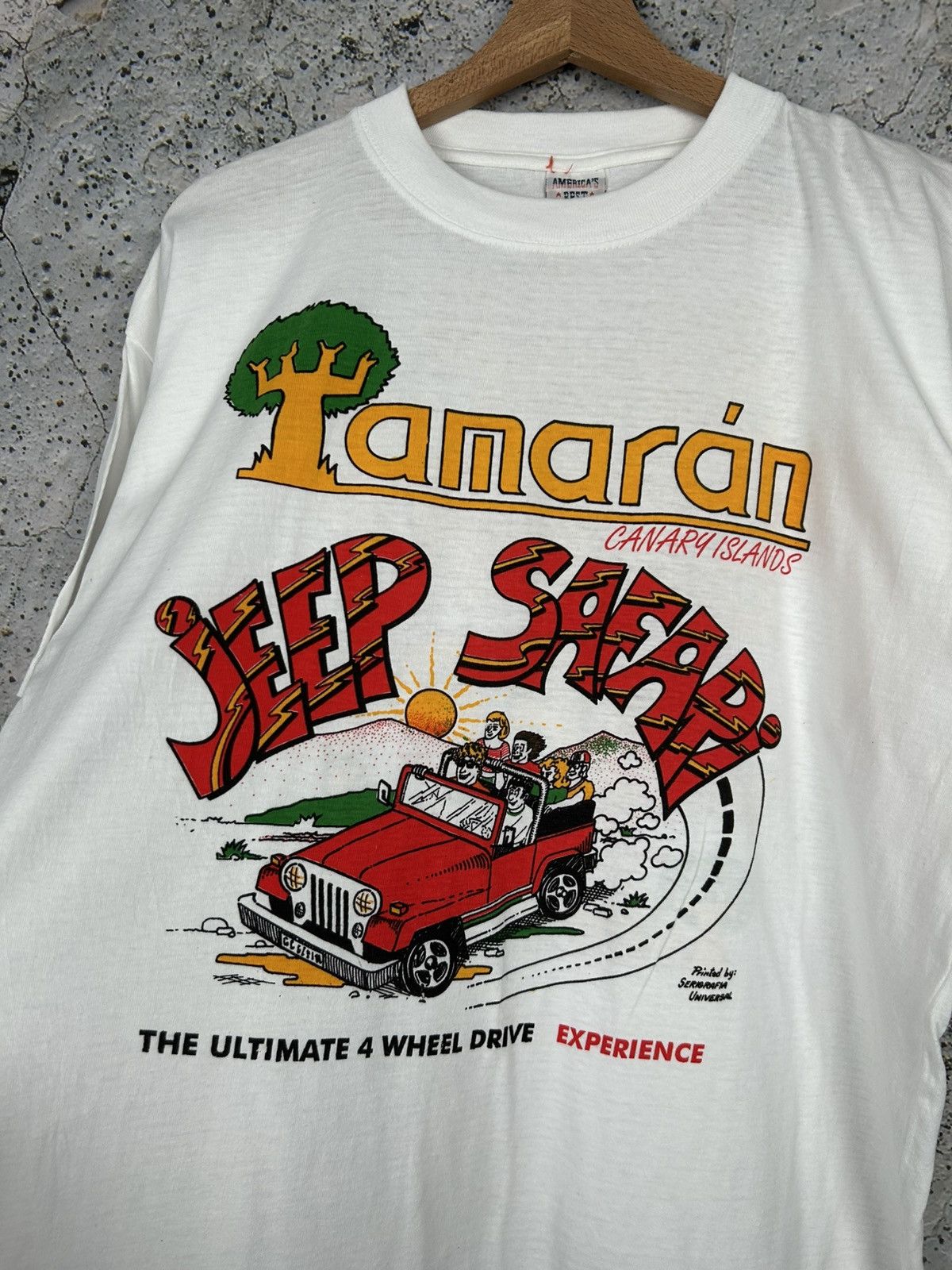 Vintage Vintage Jeep Safari Graphic Tee 90s Canary Island Hype Size US XL / EU 56 / 4 - 4 Thumbnail