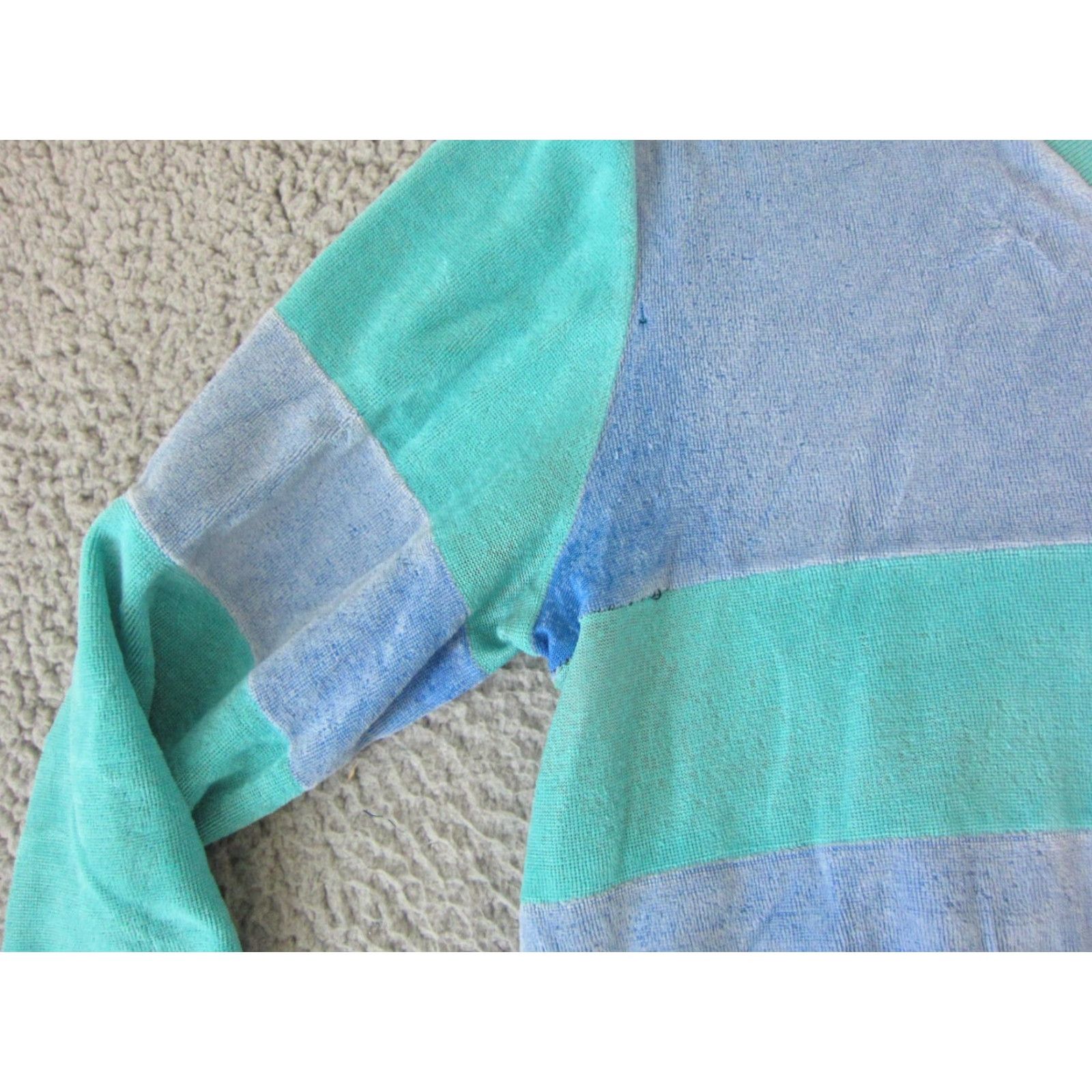 Velour VINTAGE Active Wear Sweater Womens S Blue 70s 80s Velour Velvet V Ladies Size S / US 4 / IT 40 - 5 Thumbnail