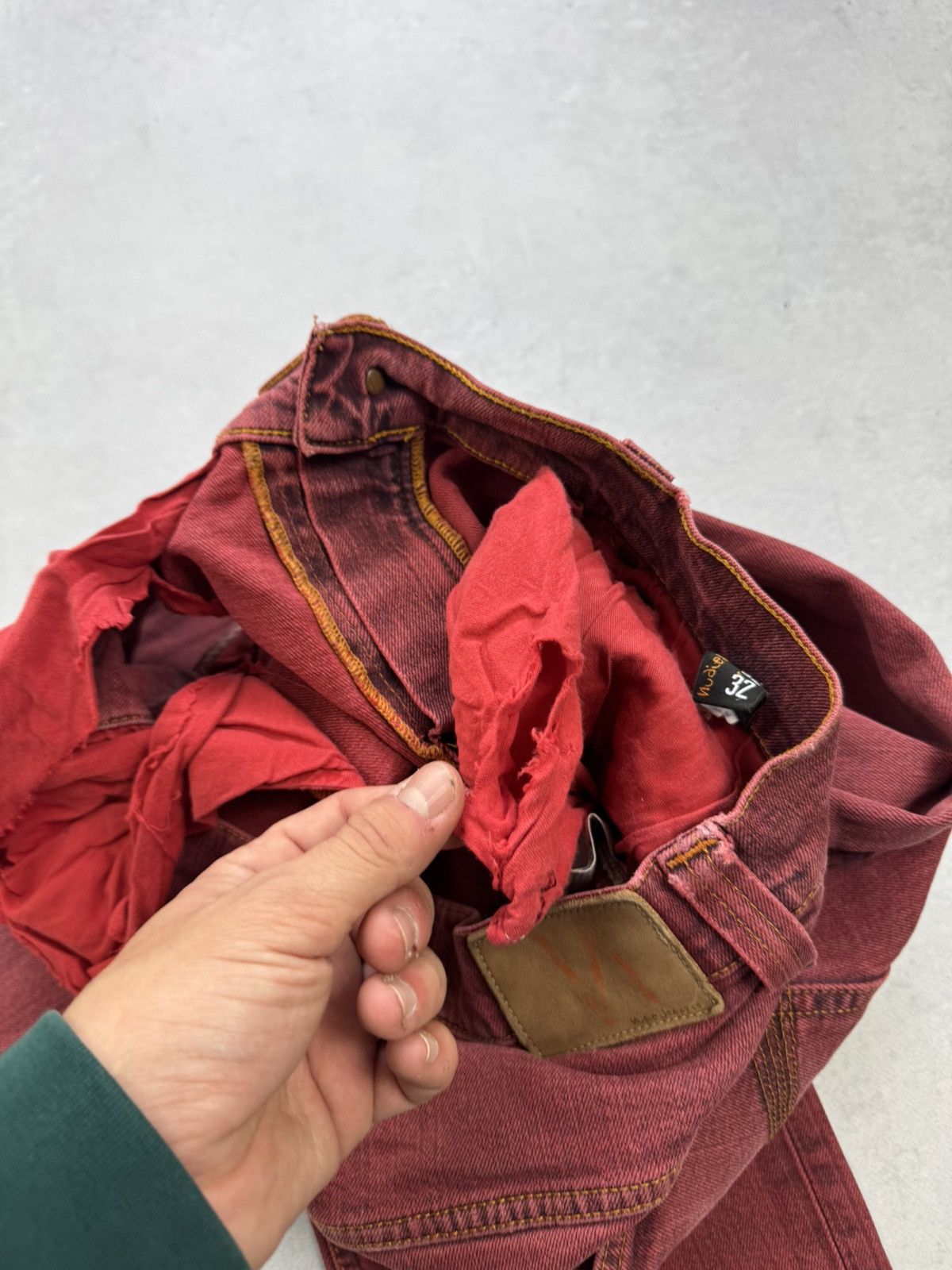 Nudie Jeans Vintage Nudie Jeans Thin Finn Burgundi Skini Jeans Size US 32 / EU 48 - 9 Thumbnail