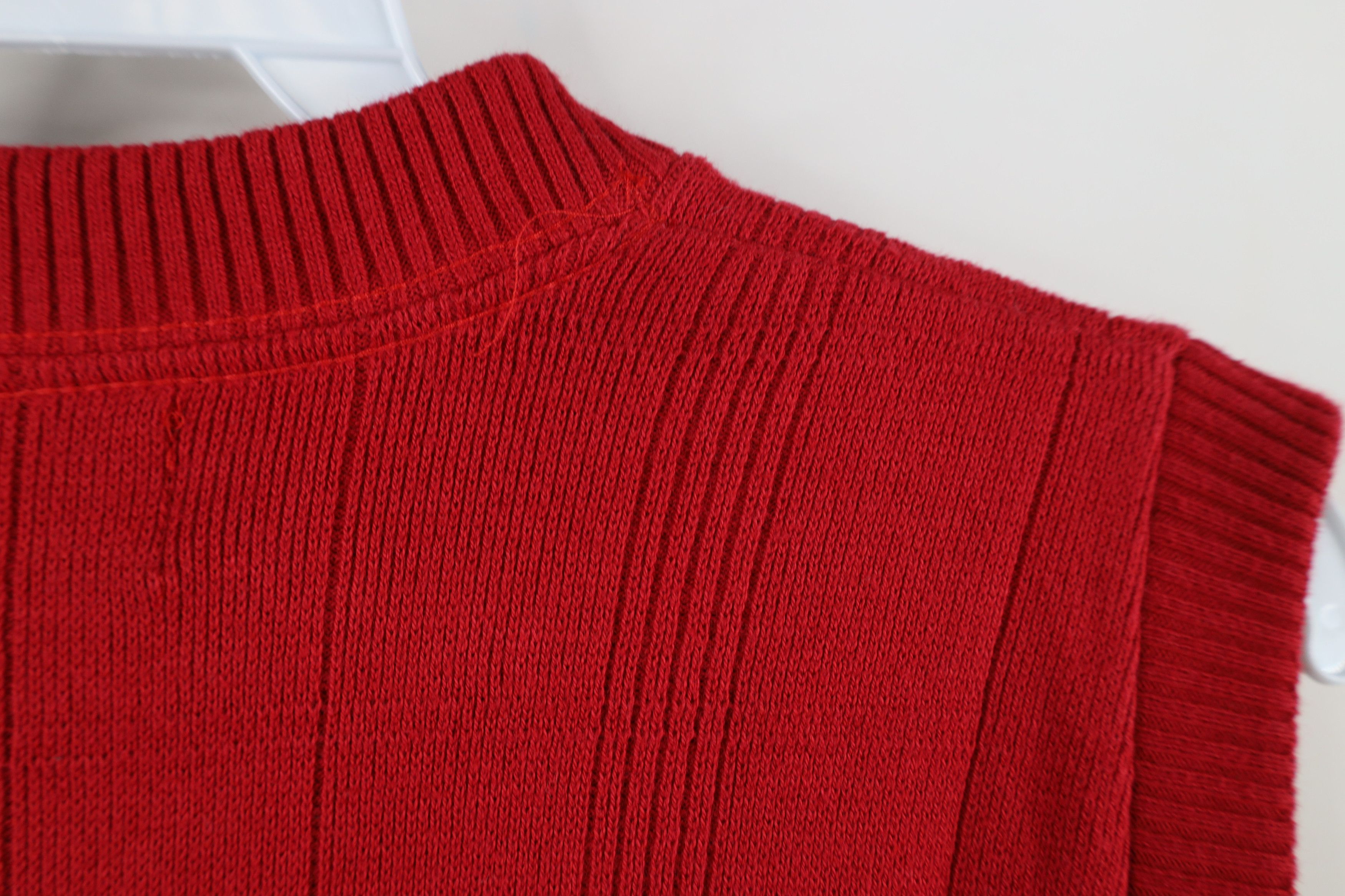 Vintage Vintage 90s Streetwear Checkered Knit Sweater Vest Red Size US M / EU 48-50 / 2 - 6 Thumbnail