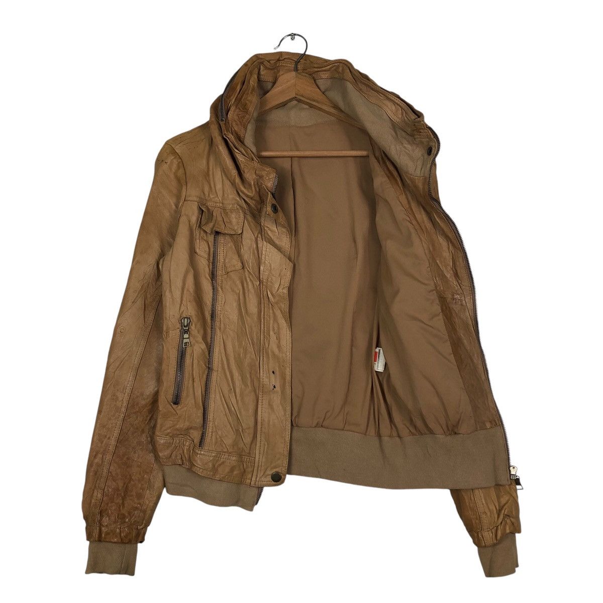 Japanese Brand 📌Cropped Leather Jacket Biker Bondage Design Issey Miyake Size US M / EU 48-50 / 2 - 12 Thumbnail