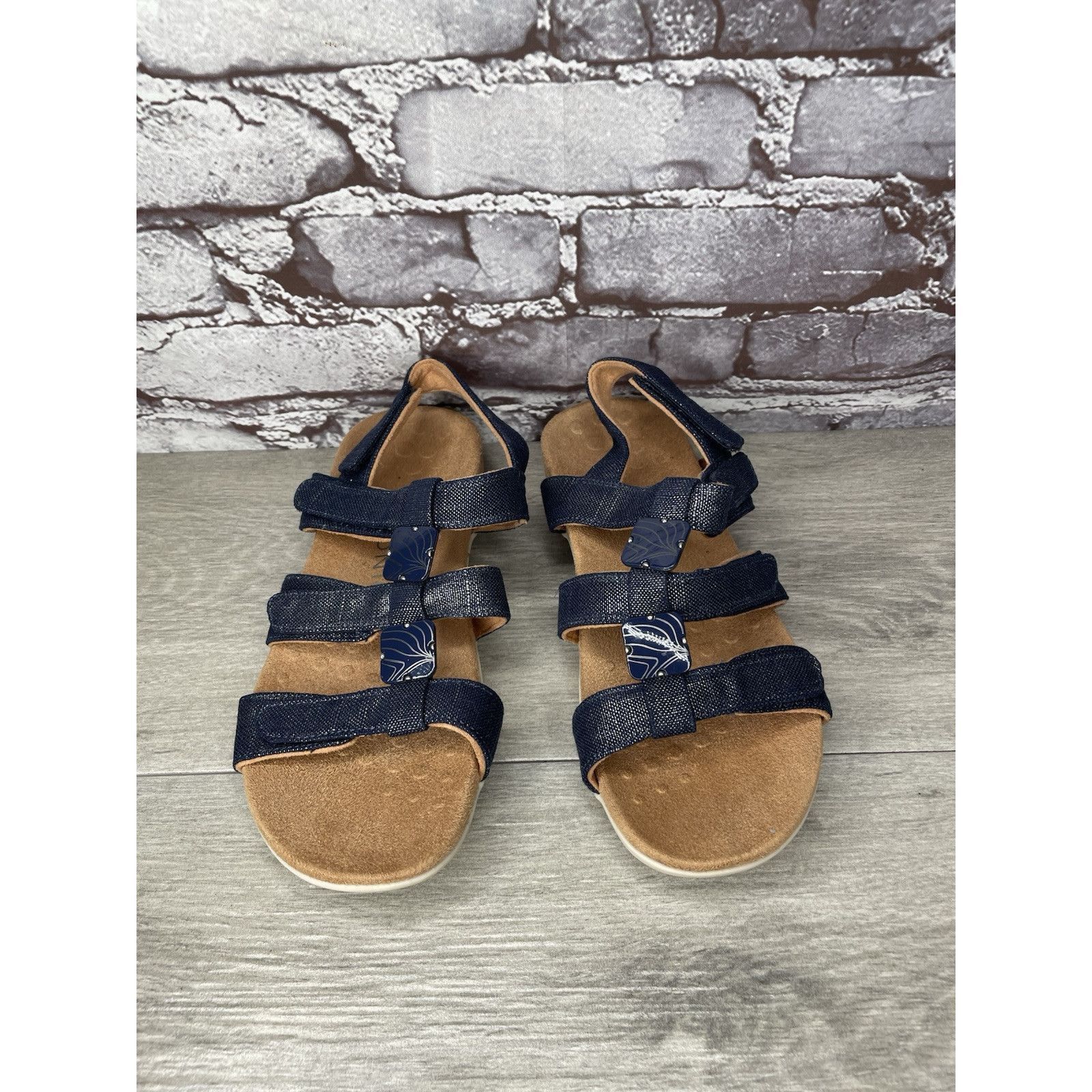Etonic Vionic Amber Navy Blue Synthetic Adjustable Strappy Sandals Size US 7 / IT 37 - 12 Thumbnail