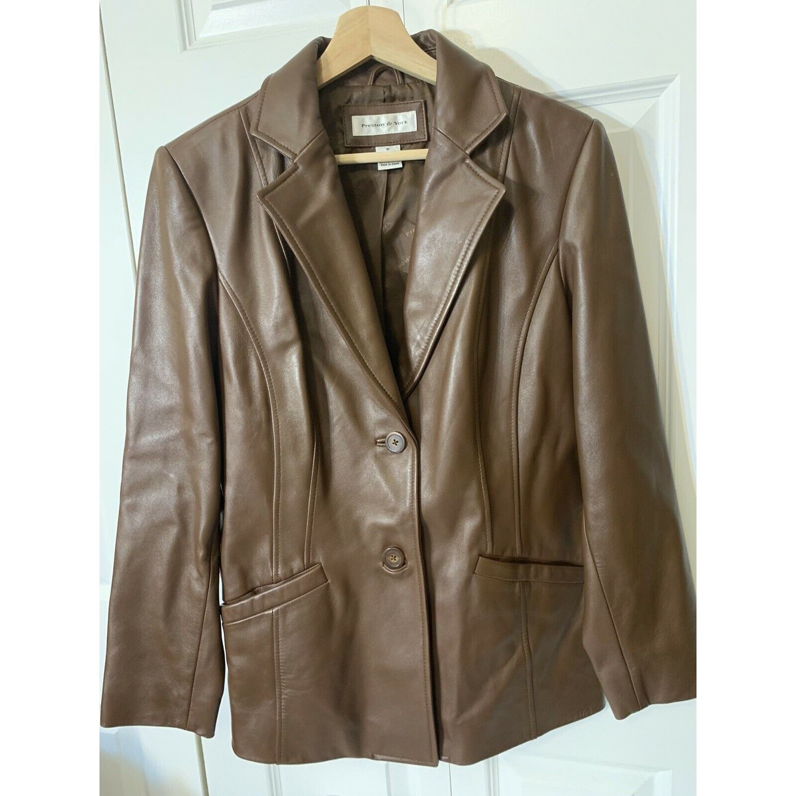 Preston & York Preston and York Brown Lambskin Leather Jacket Size M Coat Size US M / EU 48-50 / 2 - 4 Thumbnail