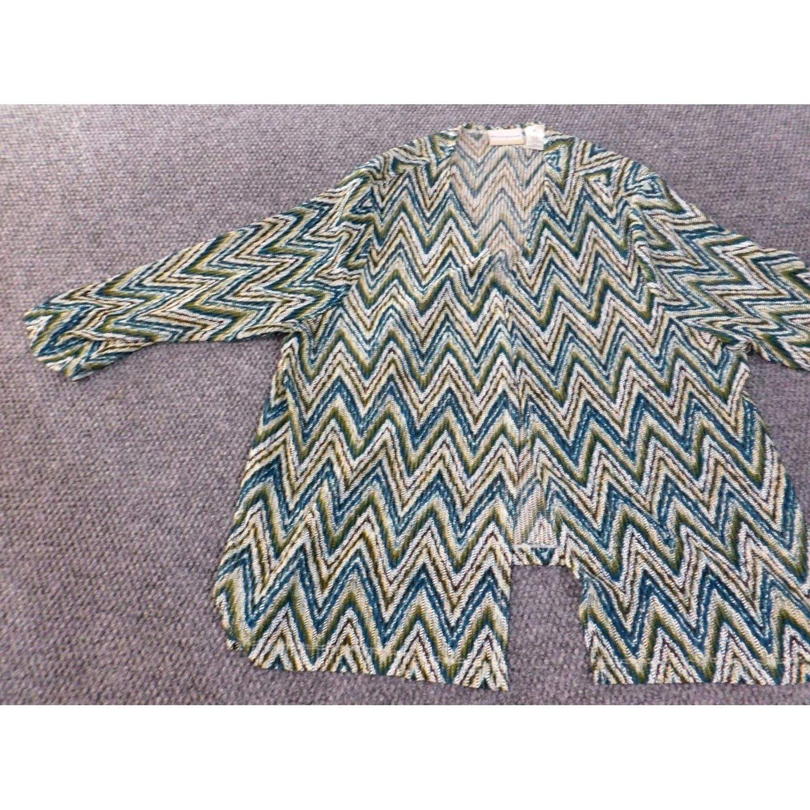 Vintage Alfred Dunner Blouse Shirt Womens 2X Green Geometric Open Rhinestone Classic Knit Polyester Spandex Crew Neck Long Sleeve Pullover Casual Plus Size Size XXL / US 16-18 / IT 52-54 - 3 Thumbnail