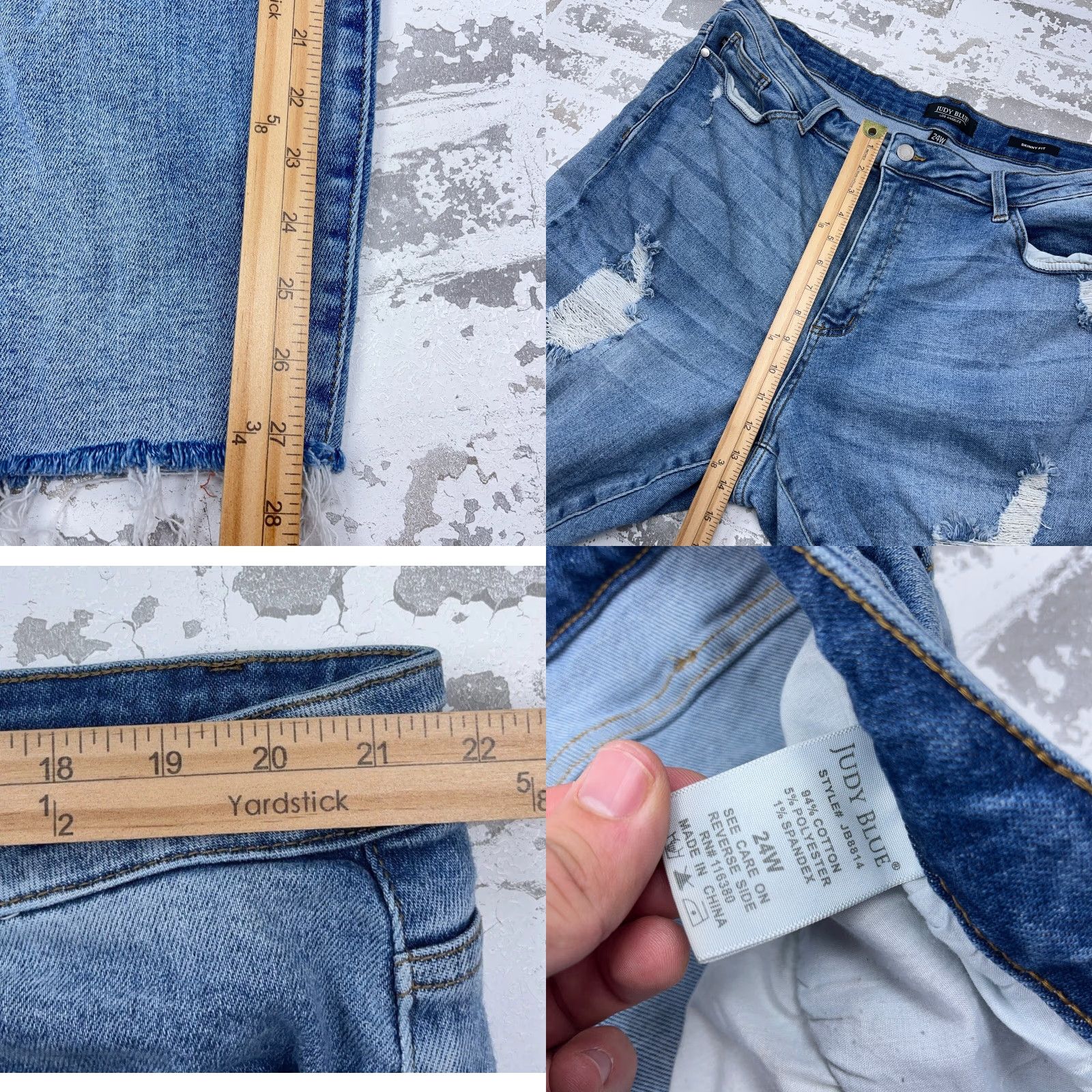 Vintage Judy Blue Jeans Women 24W Skinny Fit Med Wash Faded Pants Button Fly Plus A73 Jeans Size 42" / US 20 - 8 Thumbnail