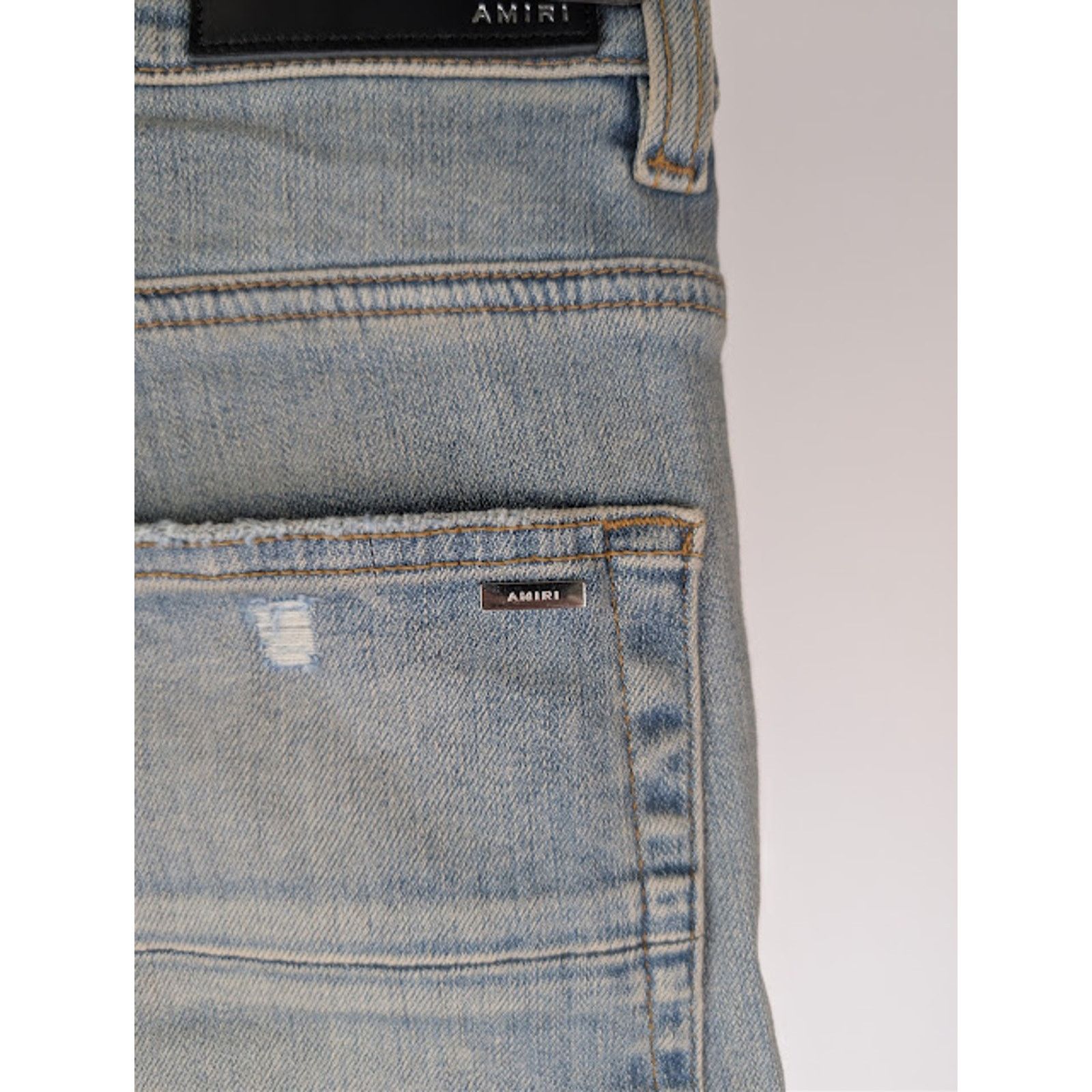 Amiri o1rshd1 Varsity Eagle Logo Skinny Jeans in Antique Indigo 33 Size US 33 - 18 Thumbnail