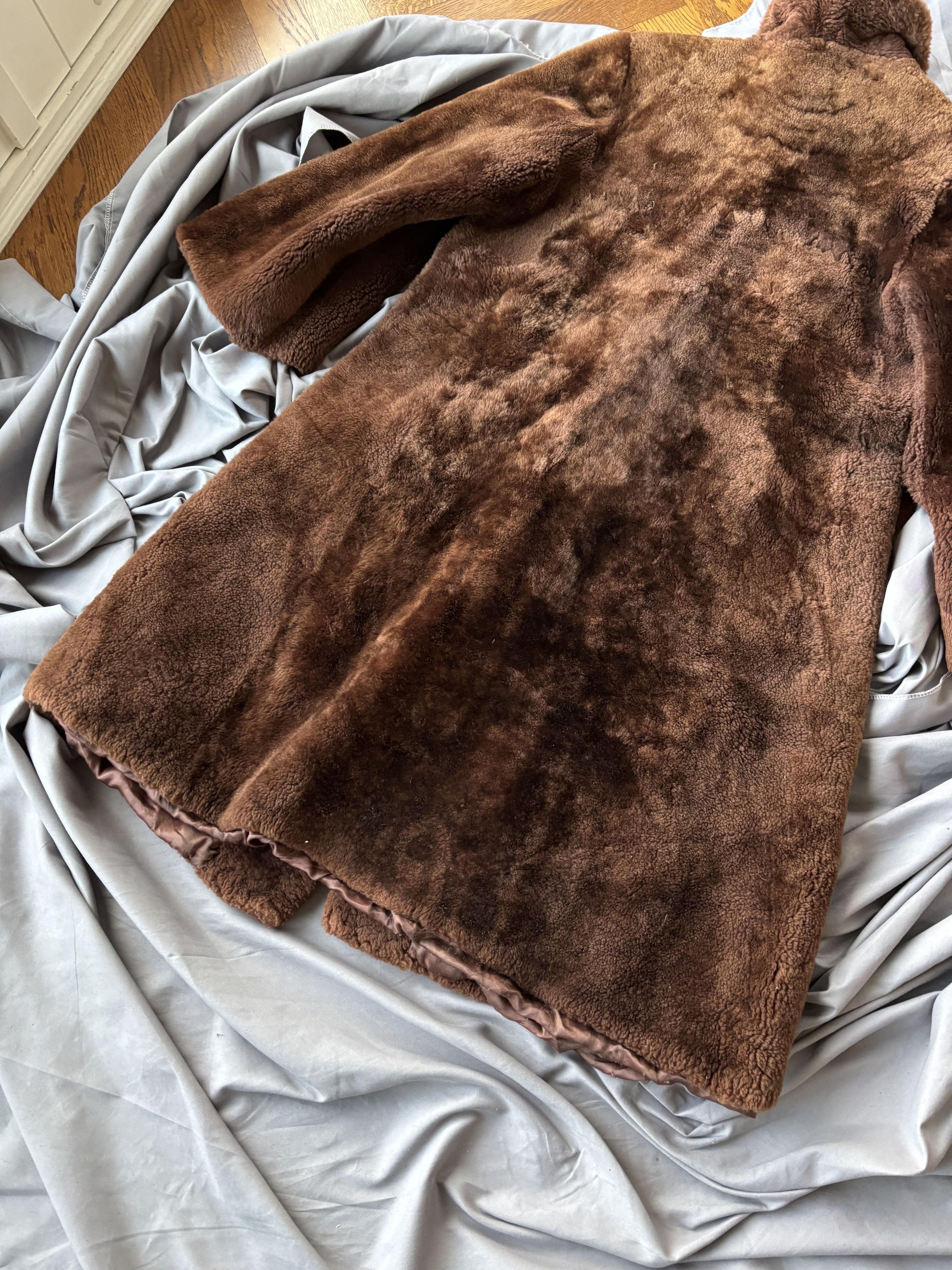 Vintage 1950s Fur Coat Vintage Sheared Beaver Long Trench Overcoat Size US XS / EU 42 / 0 - 18 Thumbnail