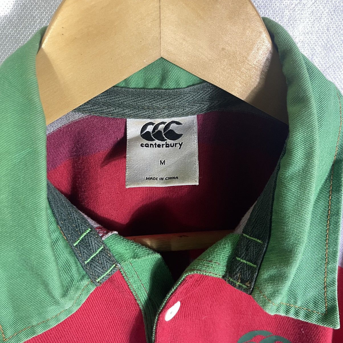 Canterbury of New Zealand CCC Ugly Multi Color Stripes Big Logo Rugby Wear Polo Size US M / EU 48-50 / 2 - 5 Thumbnail