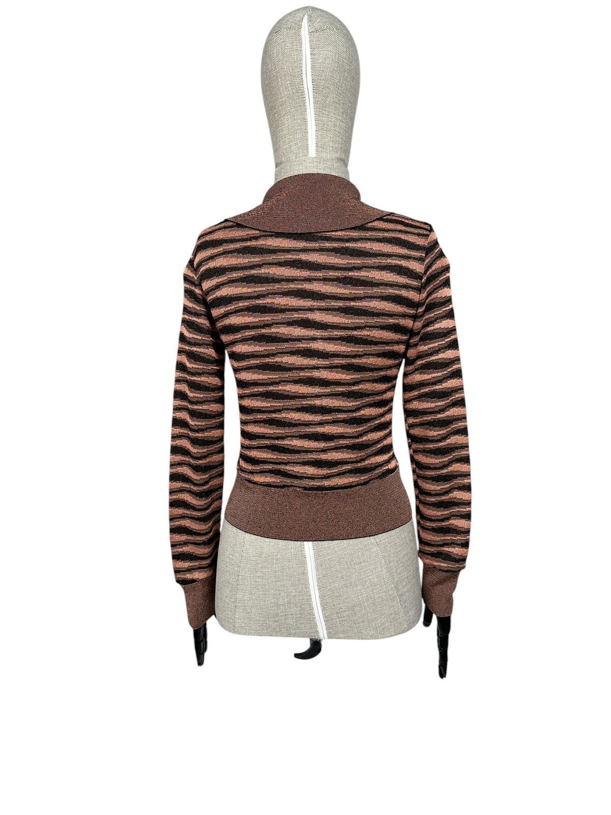 Missoni MISSONI Tiger Stripe Cropped Cardigan Shawl Collar Size S Size S / US 4 / IT 40 - 2 Thumbnail