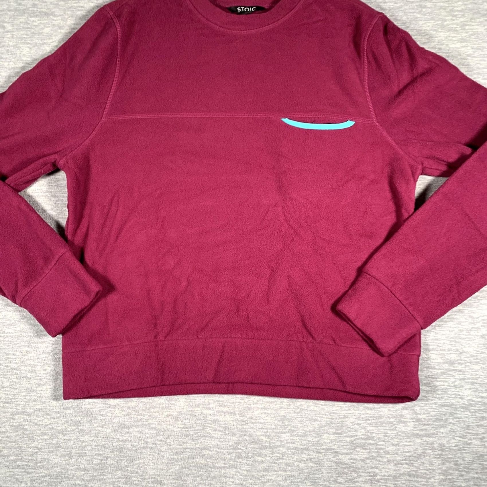 Stoic Stoic Sweatshirt Mens S Pink Fleece Pullover Chest Zip Pocket Crewneck Size US S / EU 44-46 / 1 - 3 Thumbnail