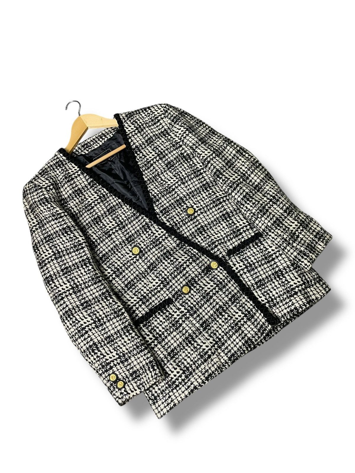 Japanese Brand × Vintage Miss Paris Brand Wool Tweed Fashion Jacket (66) Size XS / US 0-2 / IT 36-38 - 4 Thumbnail