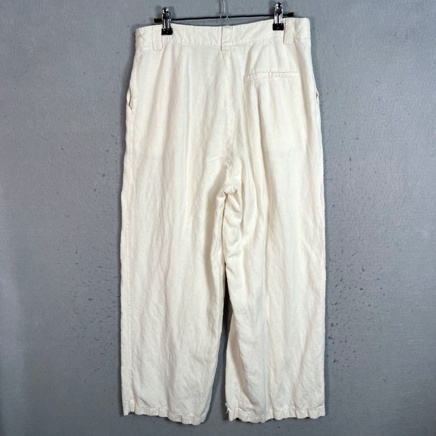 Lioness Lioness Off-White High-Waisted Pleated Wide-Leg Pants Womens Size Small Size 28" / US 6 / IT 42 - 2 Thumbnail