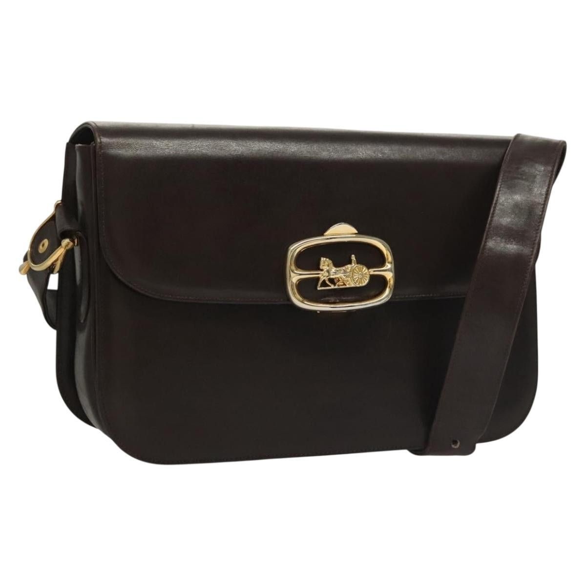Celine CELINE Shoulder Bag Leather Brown Gold Size ONE SIZE - 1 Thumbnail