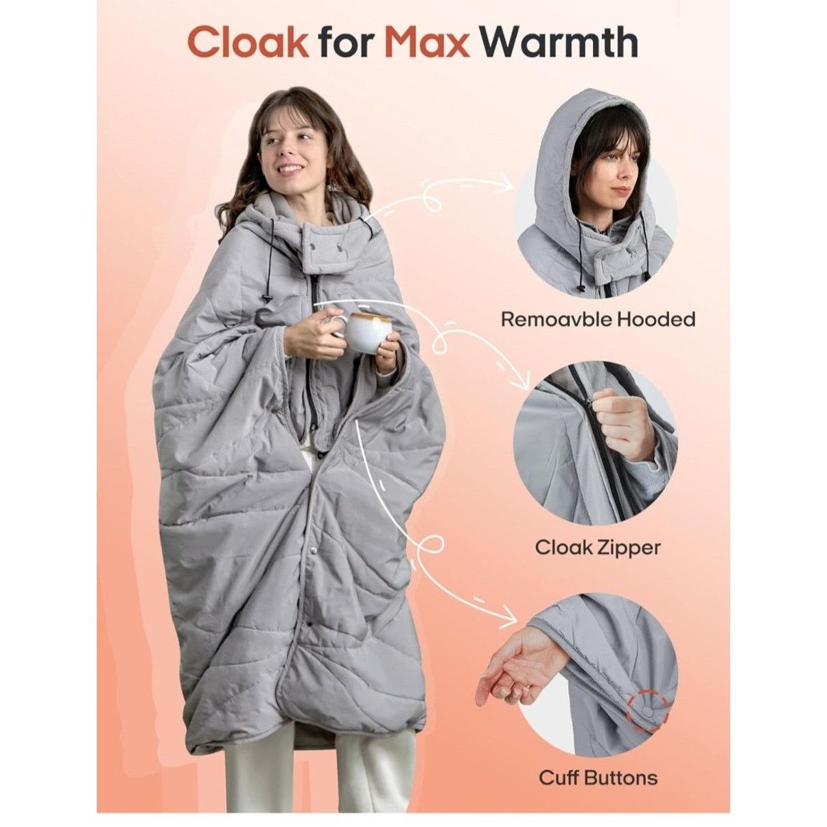 Other Zonli Ourea Heated Blanket w/ Hood 10000mAh 6 Heating Zones Size US L / EU 52-54 / 3 - 3 Thumbnail