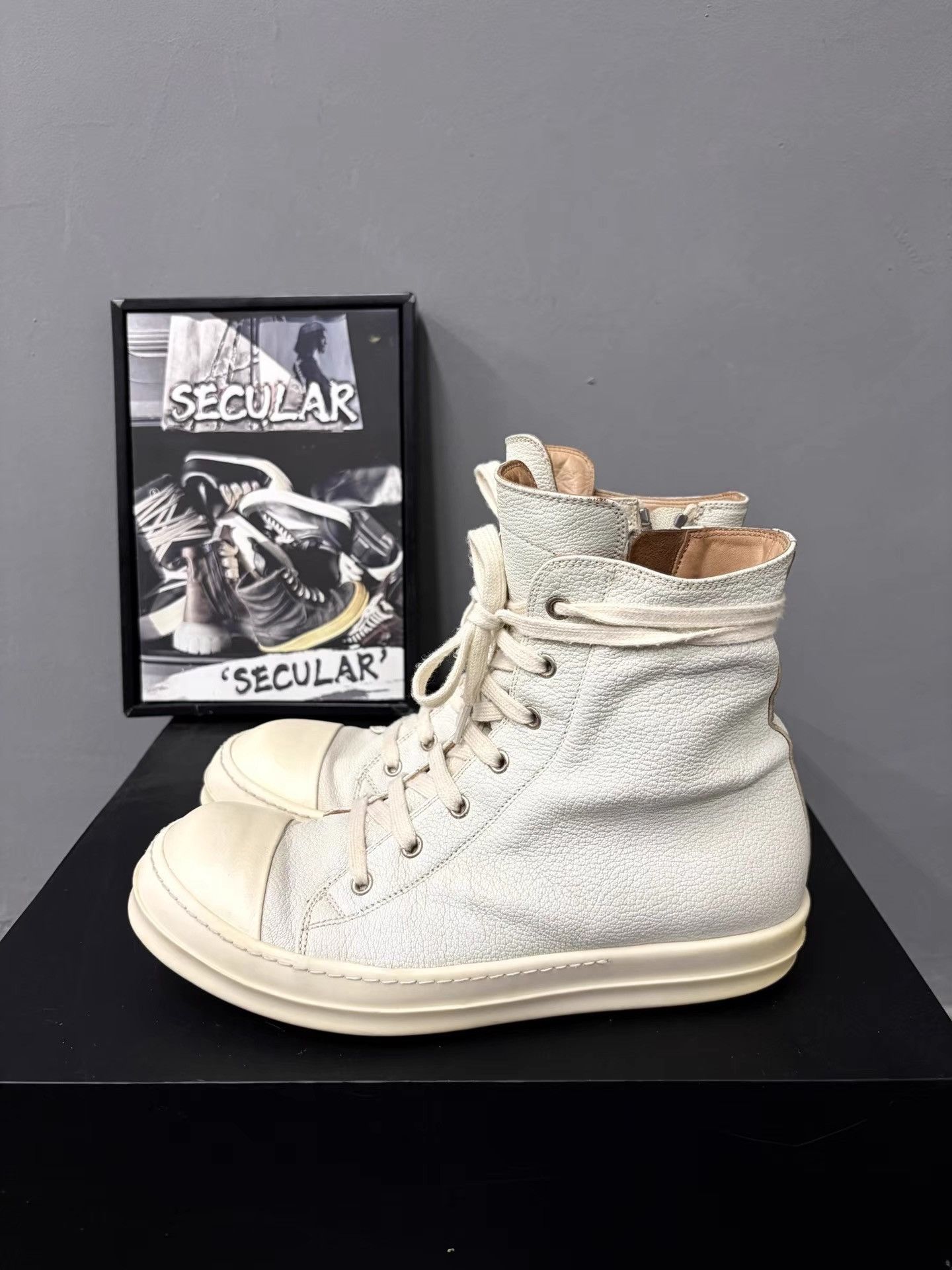 Rick Owens Rick Owens Mainline Leather High-Top Sneakers K34 Size US 8 / EU 41 - 2 Thumbnail