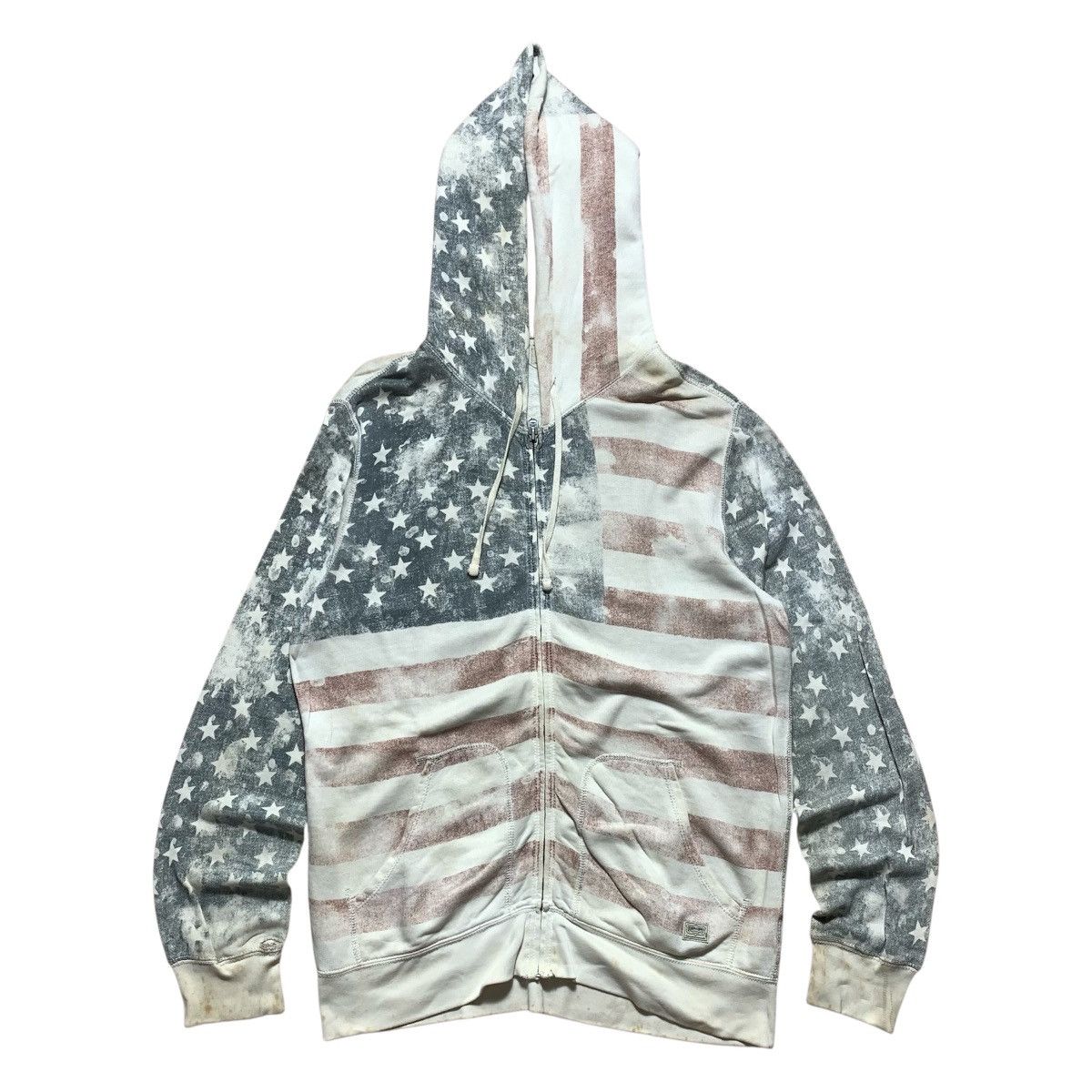 Vtg 90s Denim & Supply Ralph Lauren American Flag Zip Hoodie