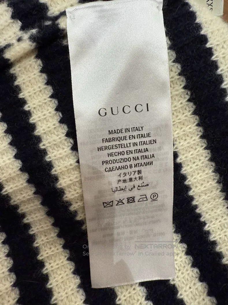 Gucci Gucci Black and white striped gold-edged knitted cardigan Size XXS / US 00 / IT 34 - 4 Thumbnail