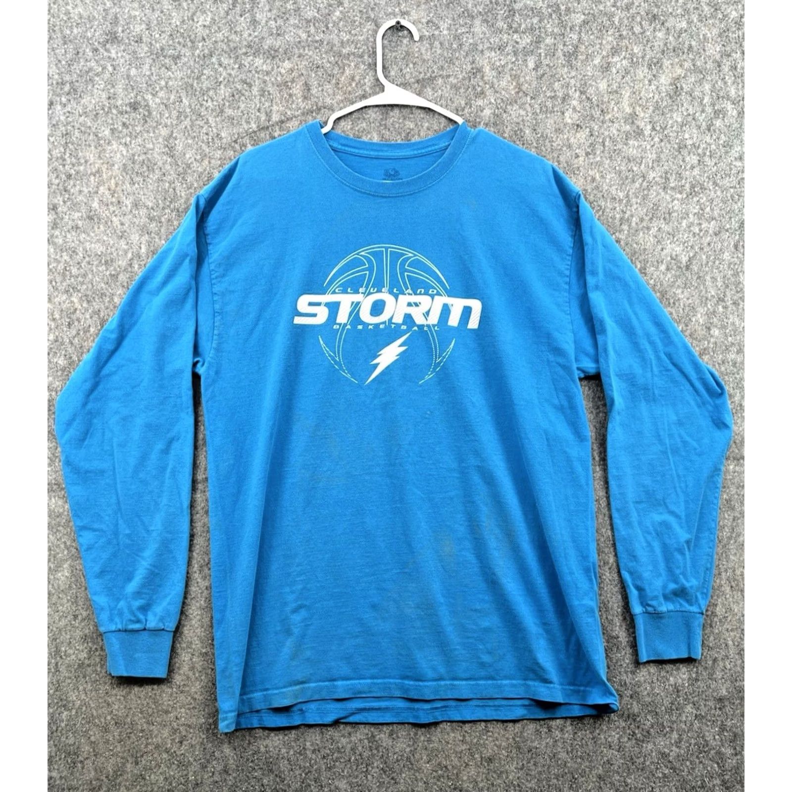Fruit Of The Loom Fruit Of The Loom Cleveland Storm Blue Long Sleeve T-shirt XL Crew Neck Men tín Size US XL / EU 56 / 4 - 2 Thumbnail