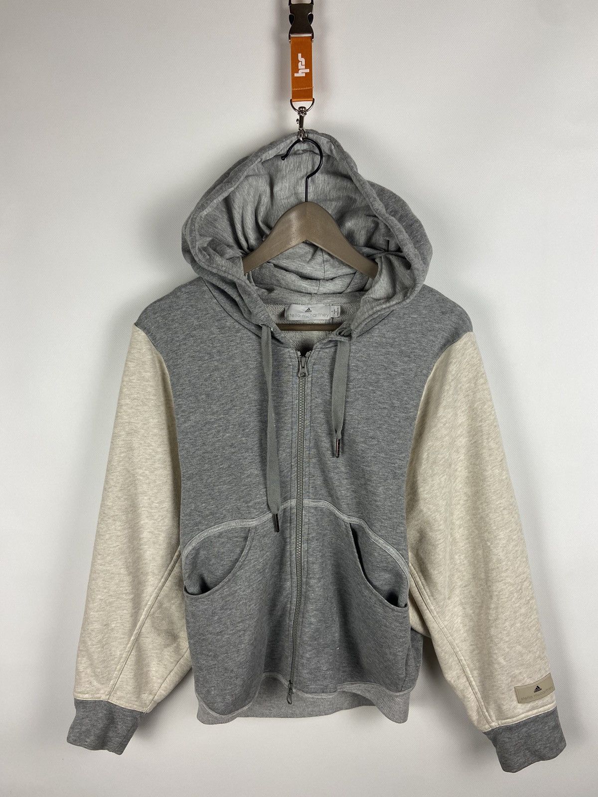 Adidas Stella Mccartney Zip Hoodie Grey Sweat Top Sz S