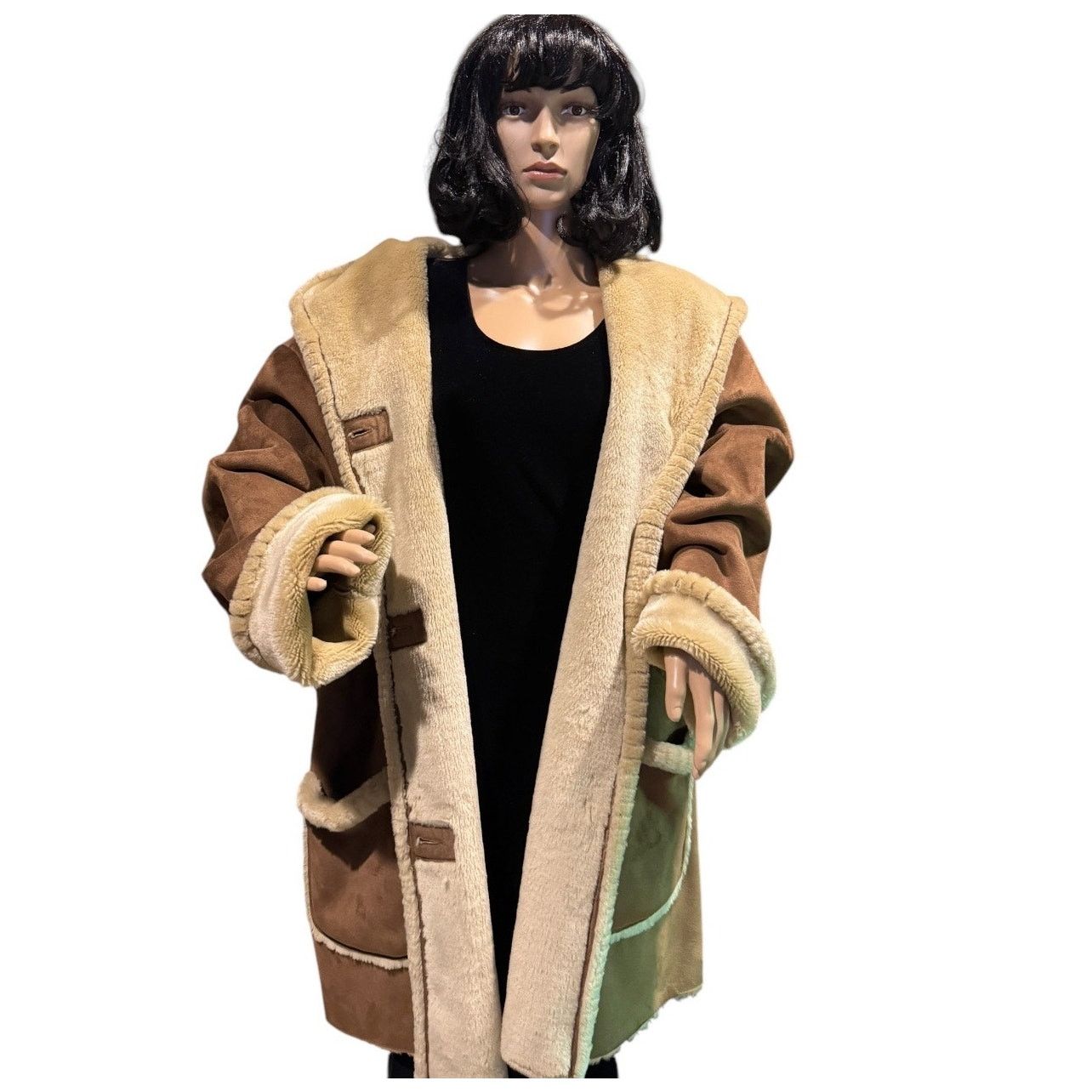 Jones New York Faux Suede fur lined hooded Jones New York coat toggle close Size XXL / US 16-18 / IT 52-54 - 3 Thumbnail
