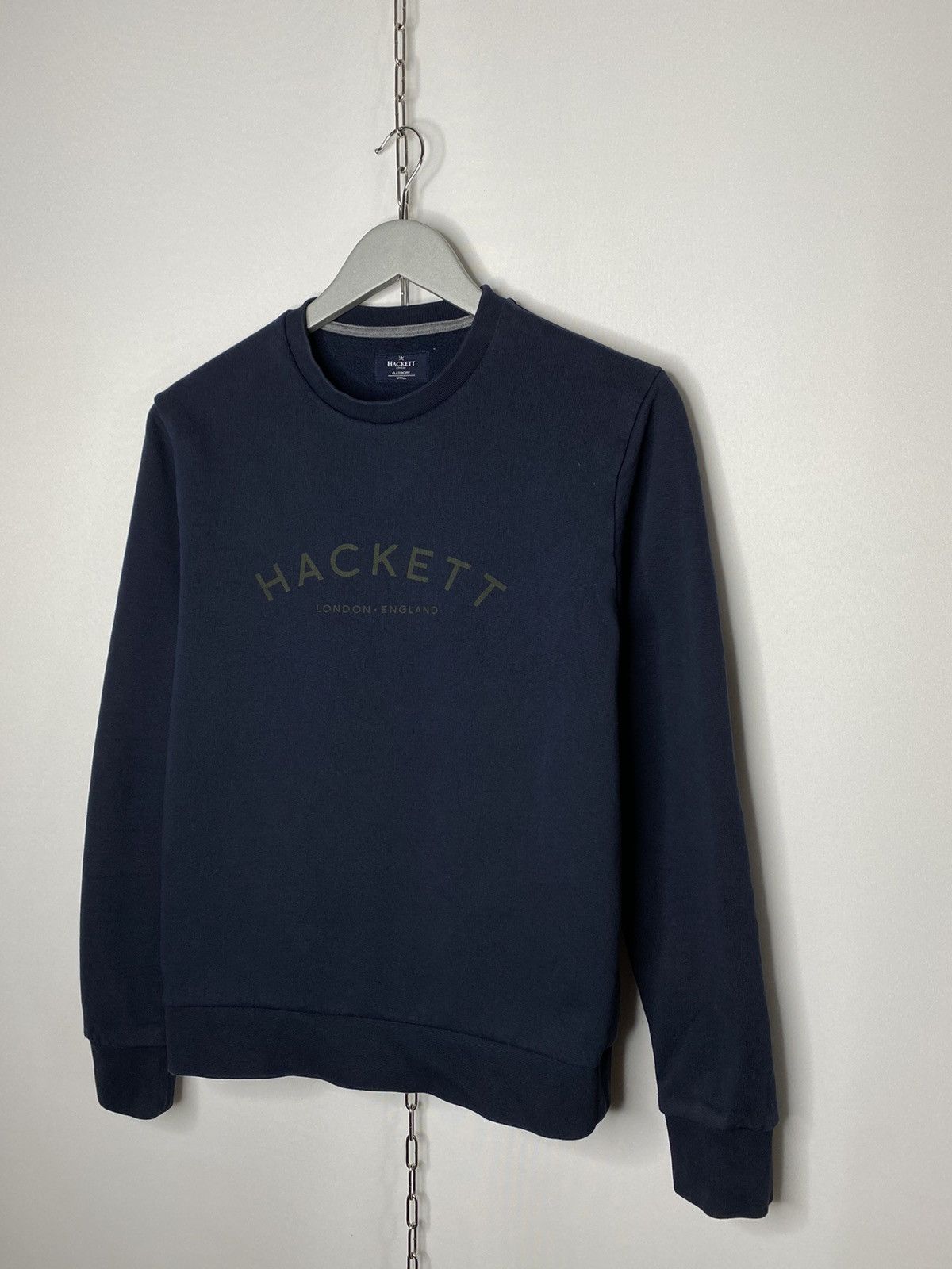 Hackett × Vintage Hackett Navy Blue Big Logo Sweatshirt Long Sleeve Size US S / EU 44-46 / 1 - 3 Thumbnail