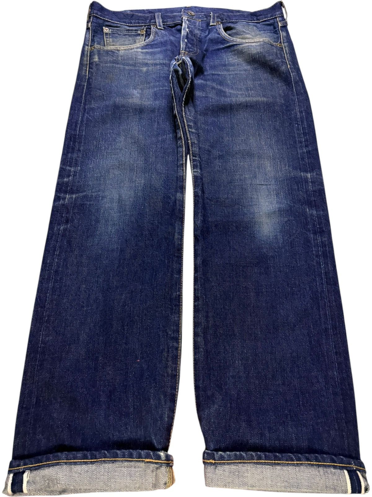 Designer × Japanese Brand Vintage Japanese Brand Selvedge Button Fly Mud Wash Jeans Size US 33 - 1 Thumbnail