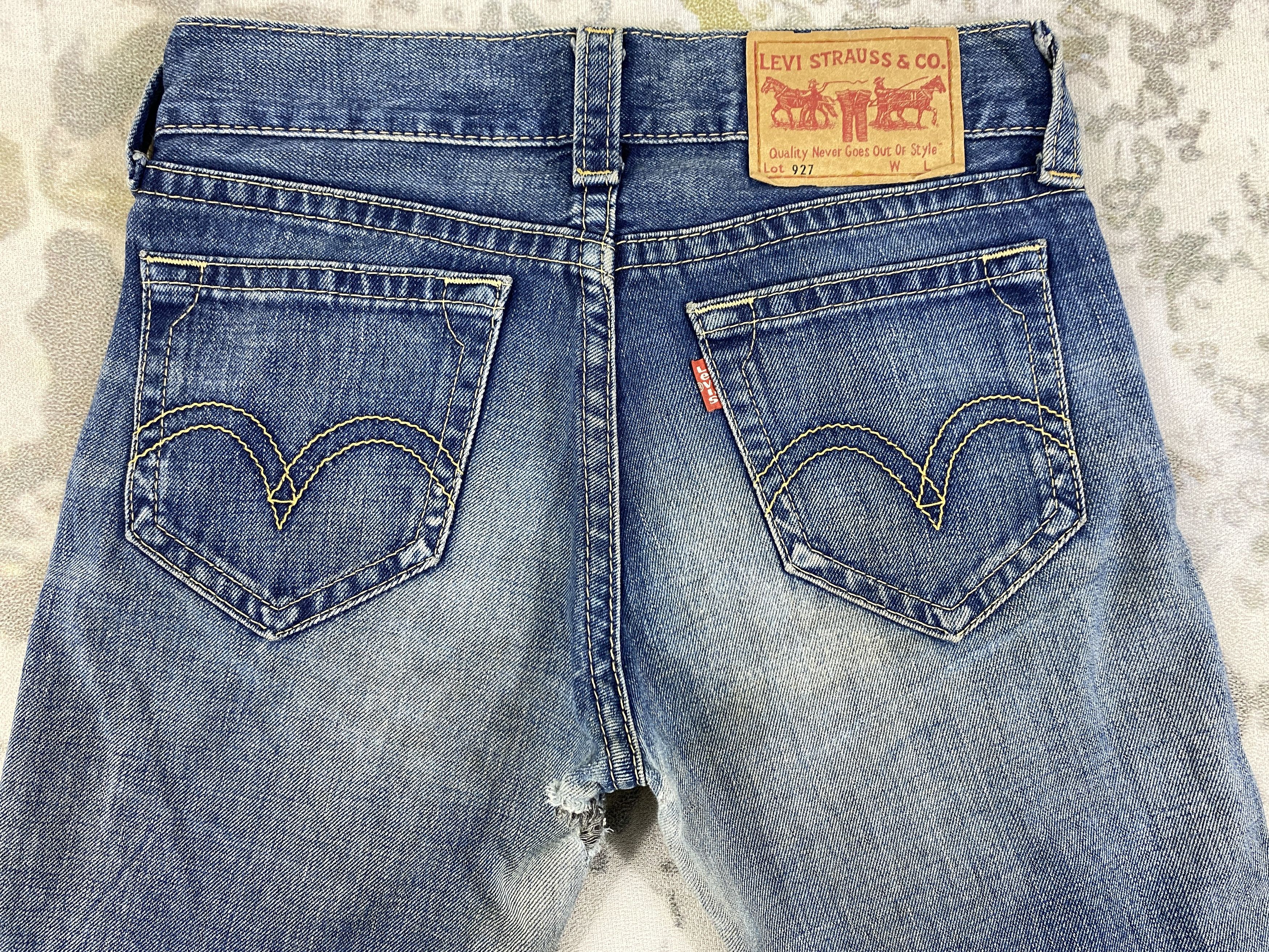 Levi's Dirty Blue Vintage Levi's 927 Flared 31x27 Denim -JN953 Size US 31 - 4 Thumbnail