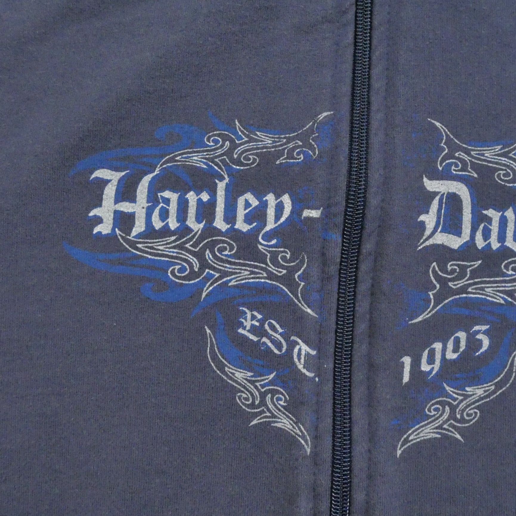 Harley Davidson Harley-Davidson Jacket Womens 1X XL Blue Full Zip Sleeve Print Motorcycle Y2K Size XL / US 12-14 / IT 48-50 - 4 Thumbnail