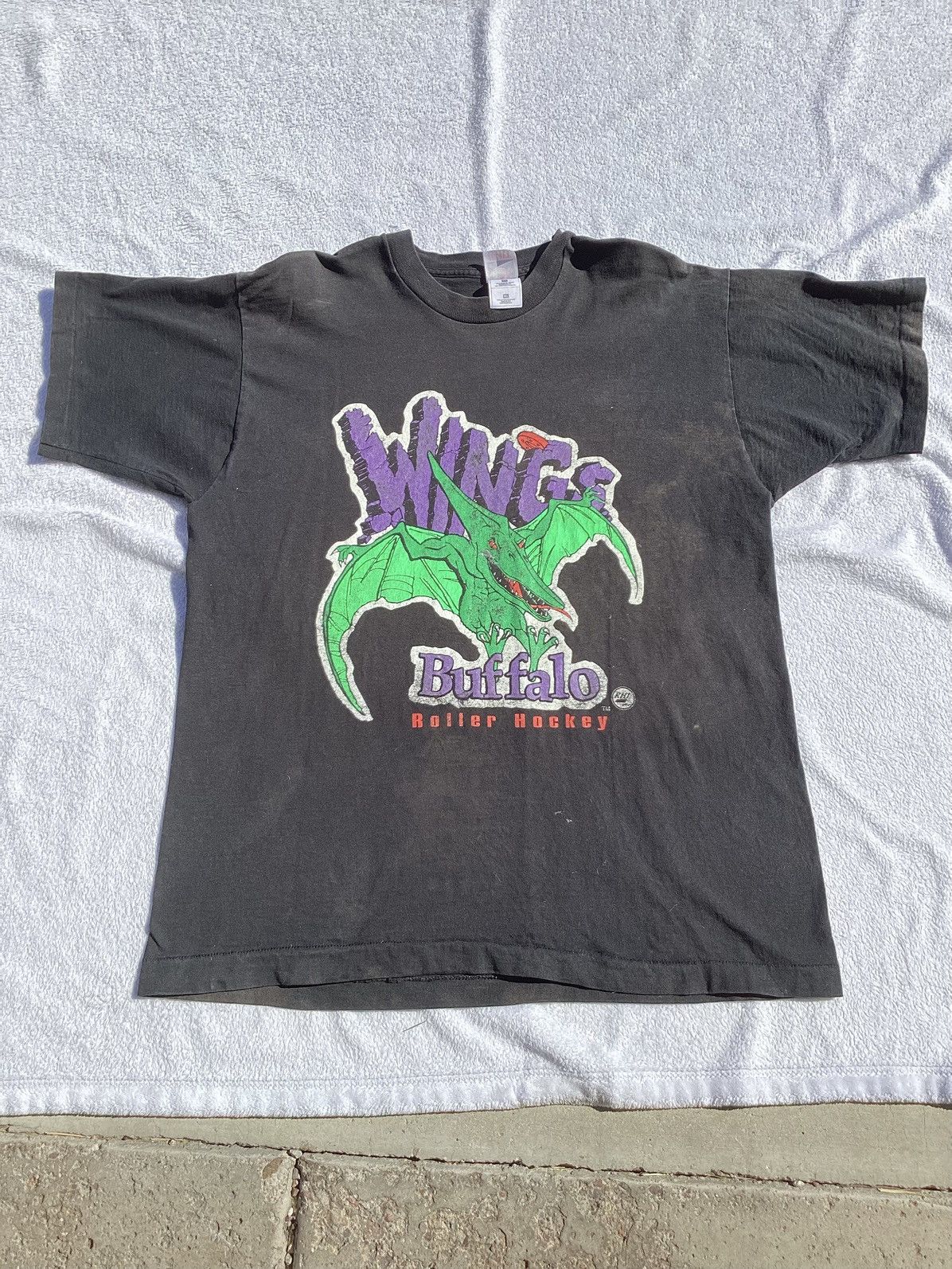 Other Vintage 90s wings Buffalo roller hockey single stitch Tee Size US XL / EU 56 / 4 - 1 Thumbnail