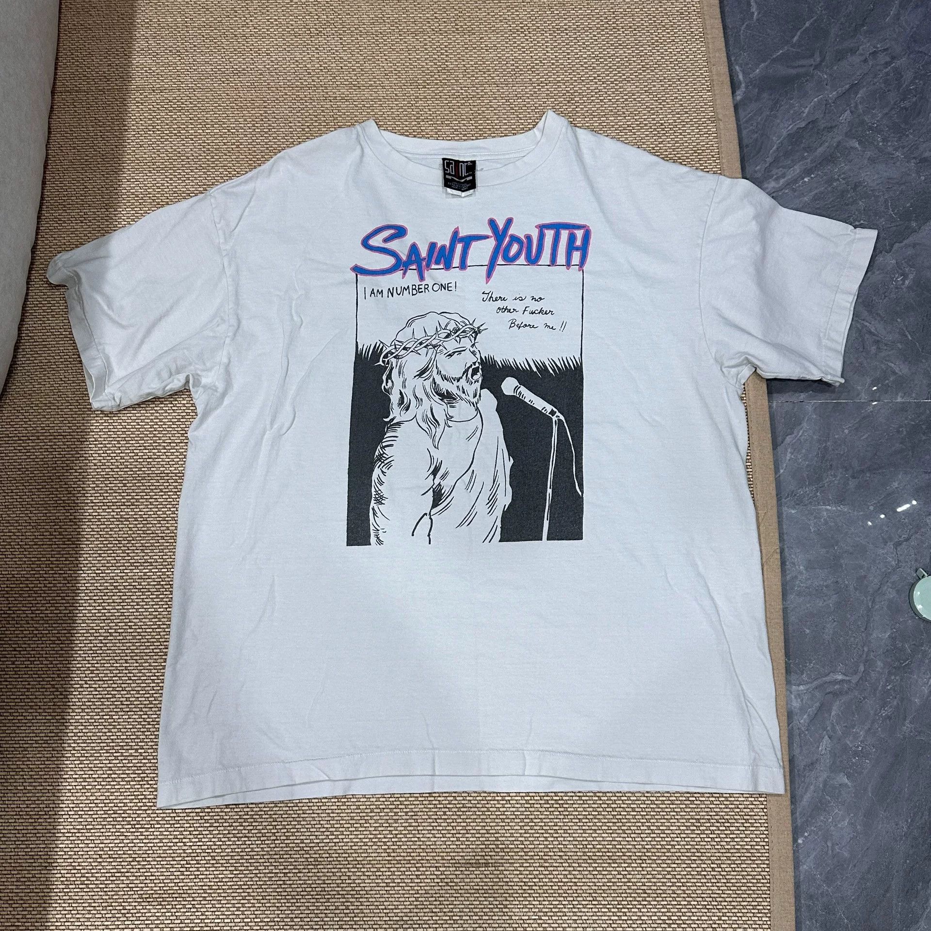 Saint Michael Saint Michael Vintage White T-shirt Size US XXL / EU 58 / 5 - 1 Thumbnail