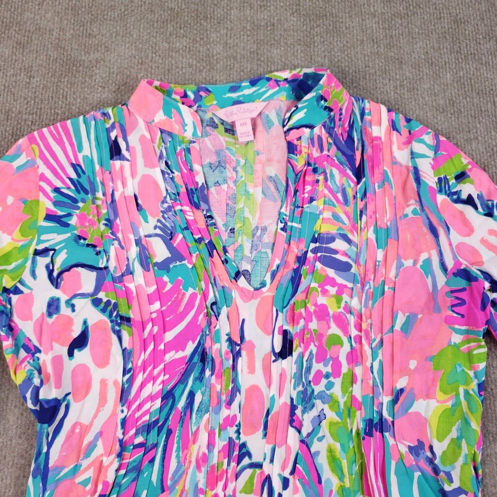Lilly Pulitzer Lilly Pulitzer Tunic Blouse Womens XXS Pink Long Sleeve V-Neck Casual Lightweight Size XXS / US 00 / IT 34 - 6 Thumbnail