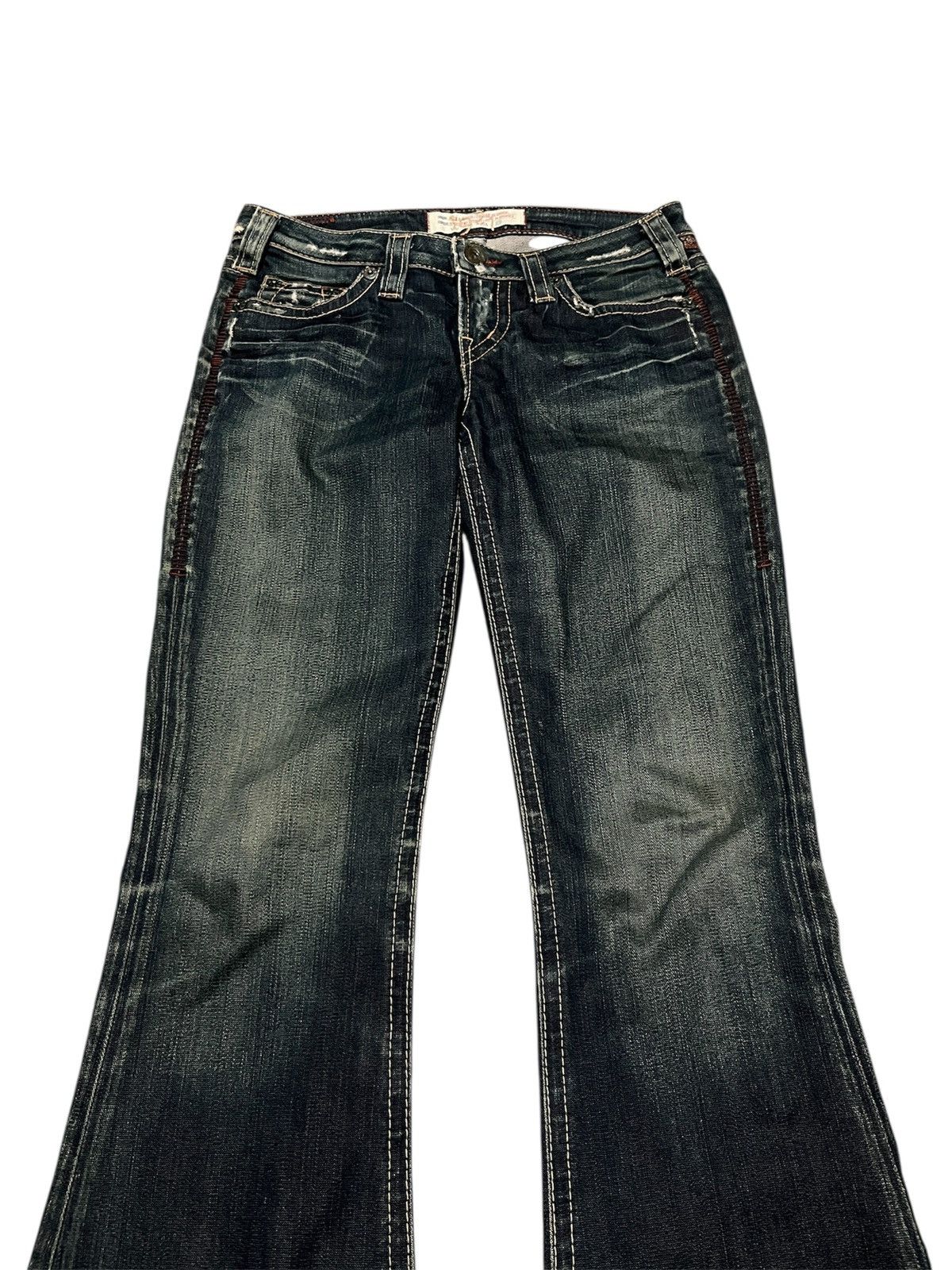 Hysteric Glamour × Japanese Brand × Tornado Mart Flared 💥 1921 Art Dark Blue Denim Rugged Y2K Size 30" / US 8 / IT 44 - 2 Thumbnail