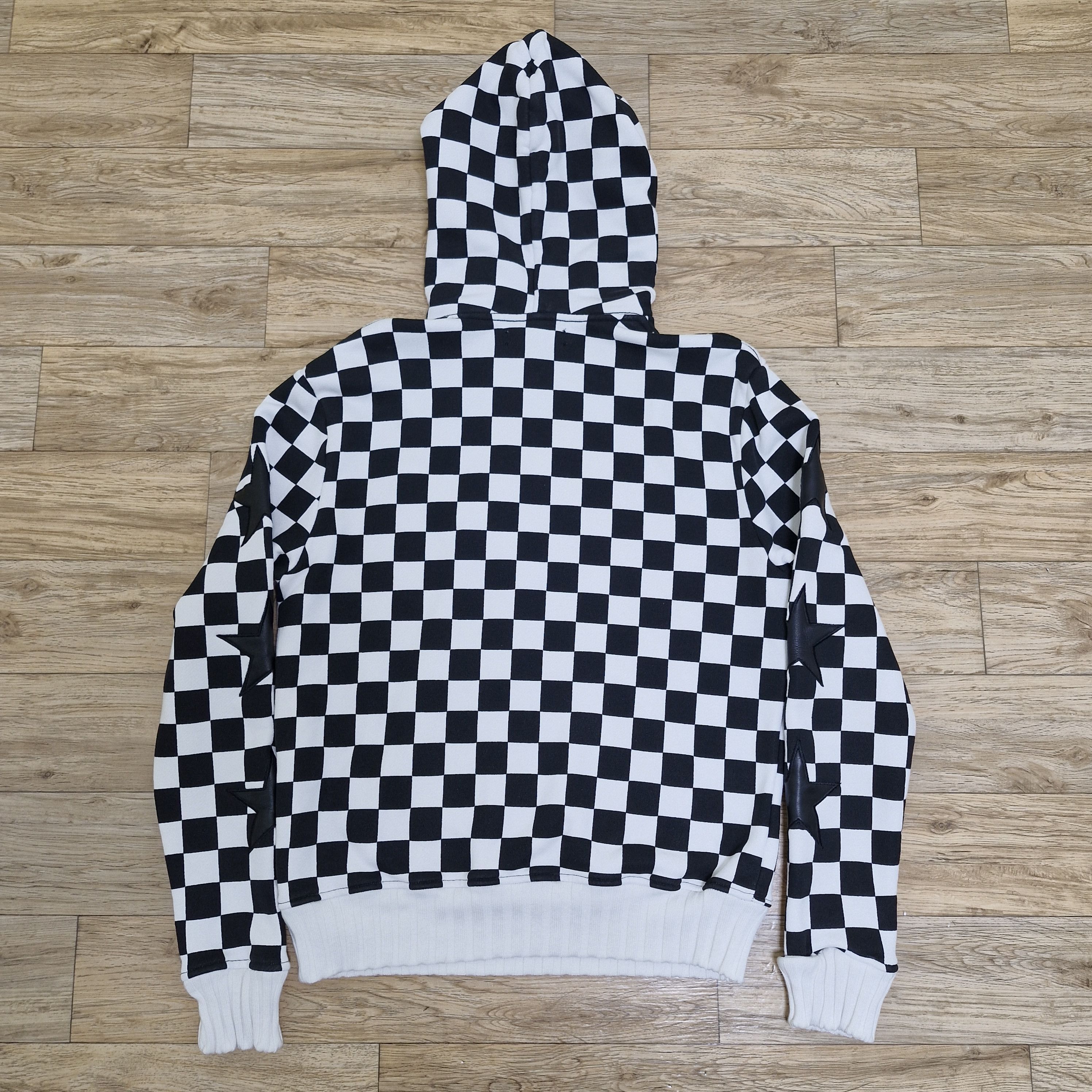 Amiri AMIRI Checkerboard Hoodie w/ Star Patches Size US XS / EU 42 / 0 - 2 Thumbnail