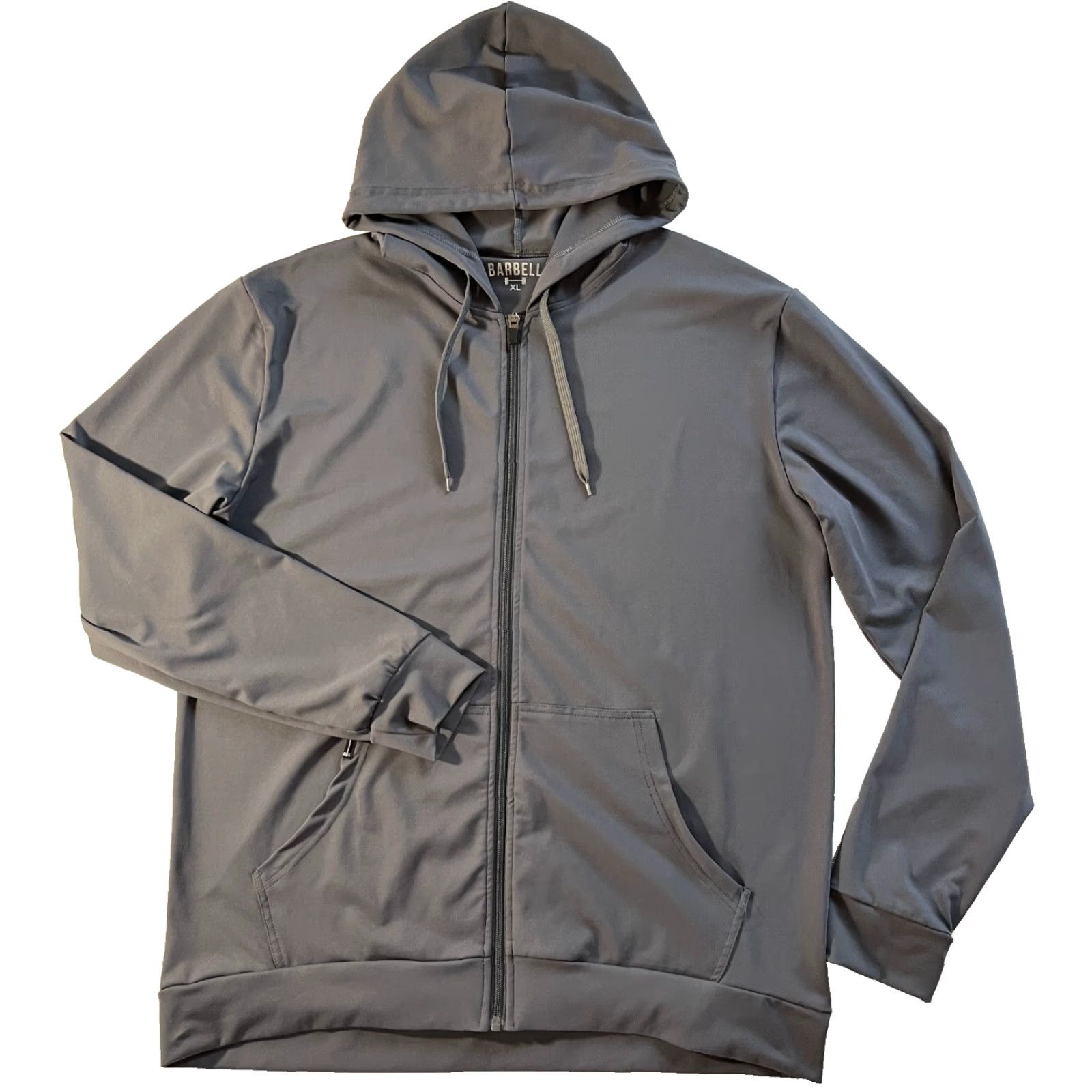 Vintage VINTAGE Barbell Apparel Men's Full Zip Hoodie Lightweight Gray XL Size US XL / EU 56 / 4 - 2 Thumbnail