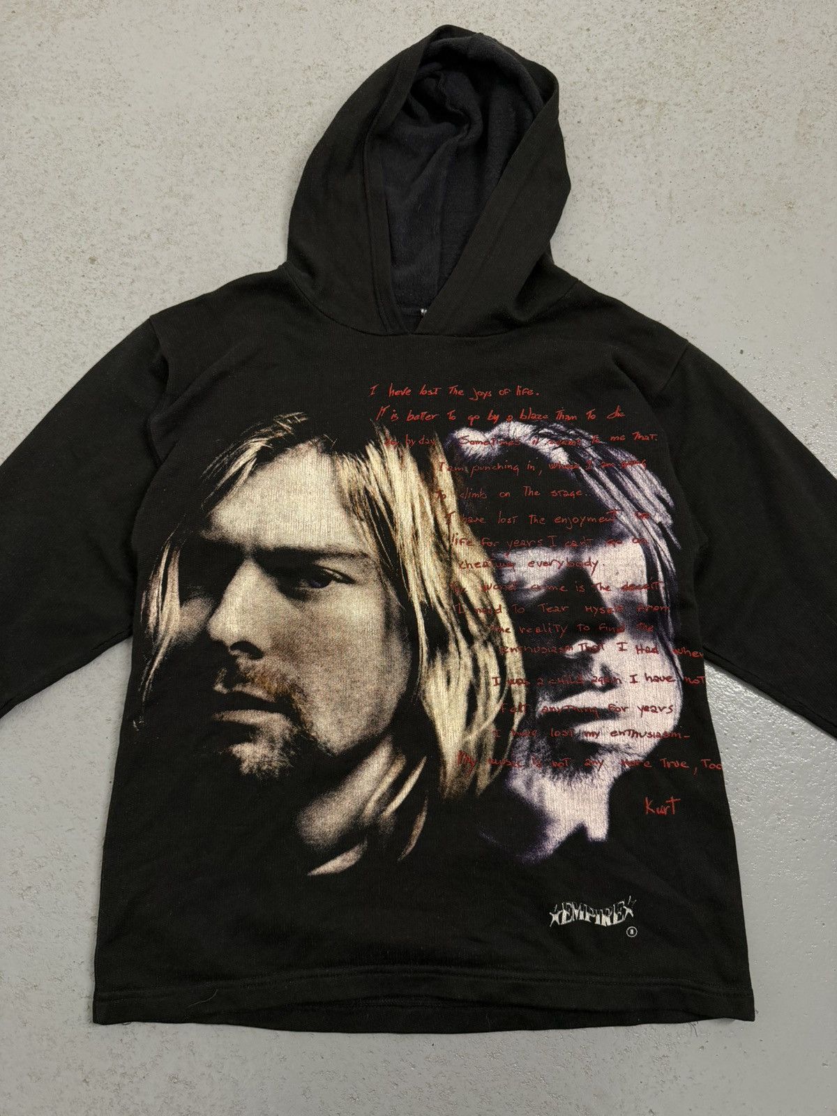 Band Tees Vintage 1994 Kurt Cobain Empire Overprinted Hoodie Size US M / EU 48-50 / 2 - 5 Thumbnail
