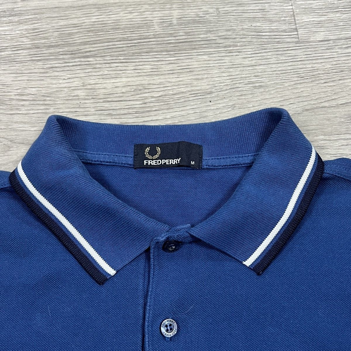 Fred Perry Fred Perry Twin Tipped Polo Shirt Blue White Logo Size US M / EU 48-50 / 2 - 2 Thumbnail