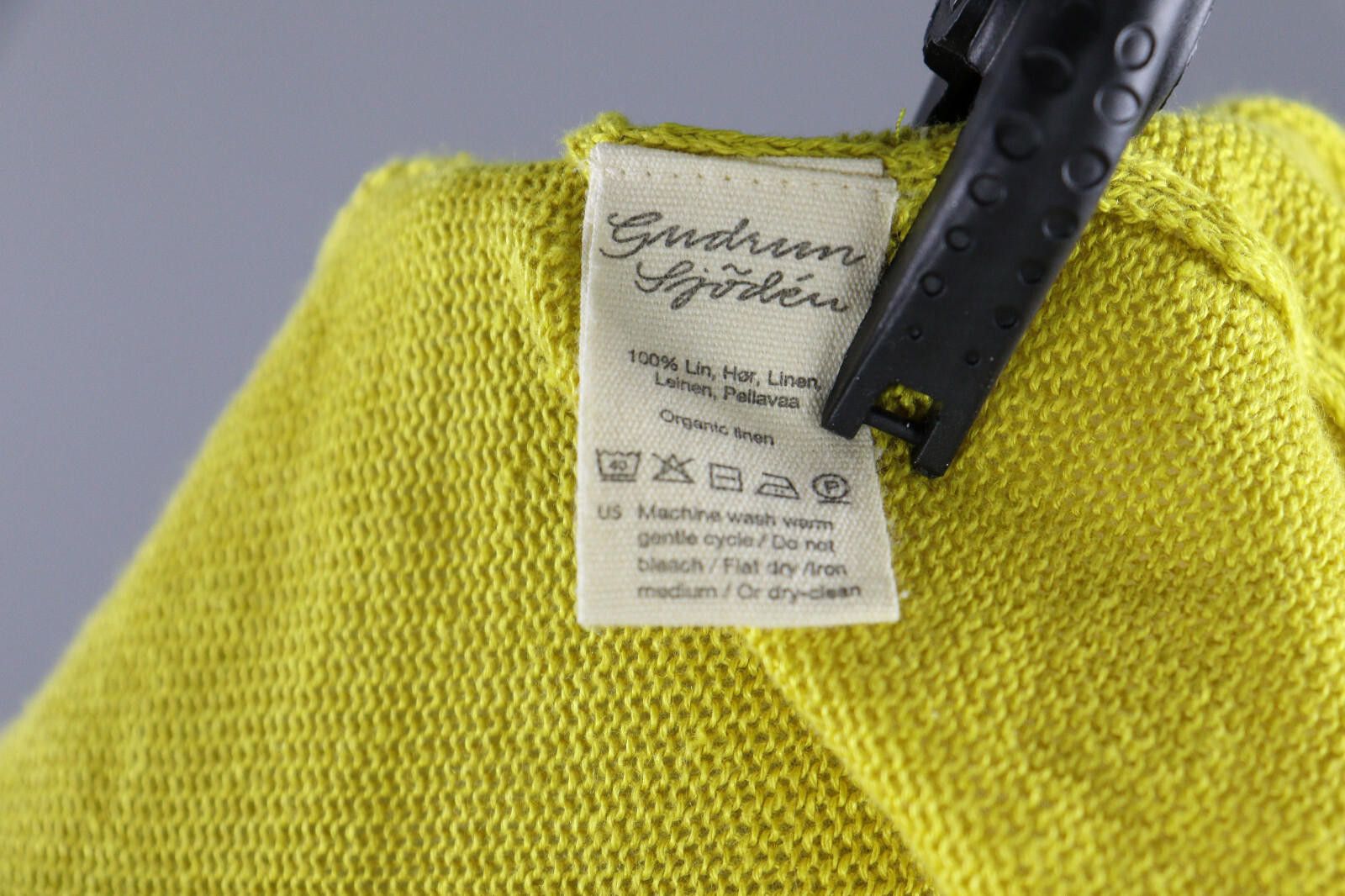 Designer Ladies Gudrun Sjöden Yellow Linen Cardigan Sweater Size L Size L / US 10 / IT 46 - 11 Thumbnail