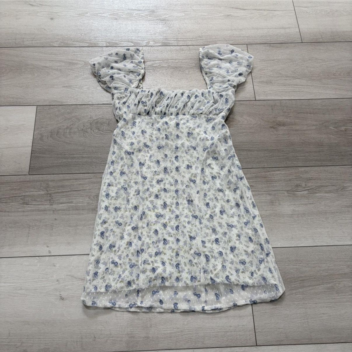 Free People Free People Floral Paisley Babydoll Dress XS White Size XS / US 0-2 / IT 36-38 - 1 Thumbnail