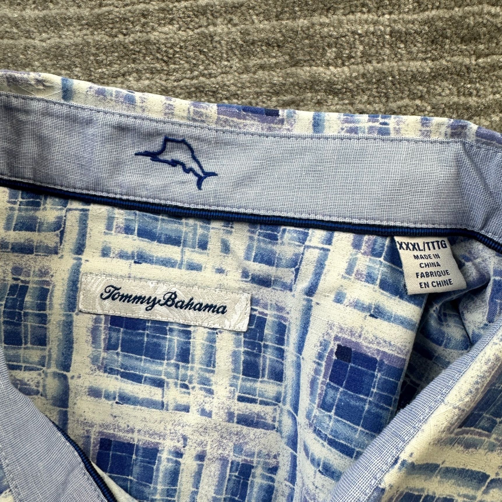 Tommy Bahama Tommy Bahama Shirt 3XL Blue Silk Blend Islandzone Short Sleeve Button-Up Geometric Camp Mens Size US XXL / EU 58 / 5 - 6 Thumbnail