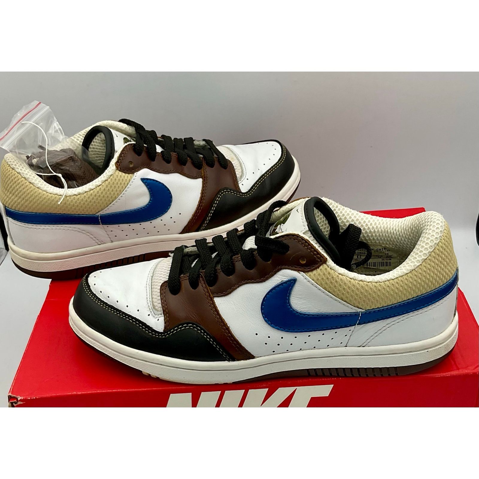 Nike COURT FORCE LOW PRM White/Mil Blue-Bison 313940141 Sz8.5 Size US 8.5 / EU 41-42 - 10 Thumbnail