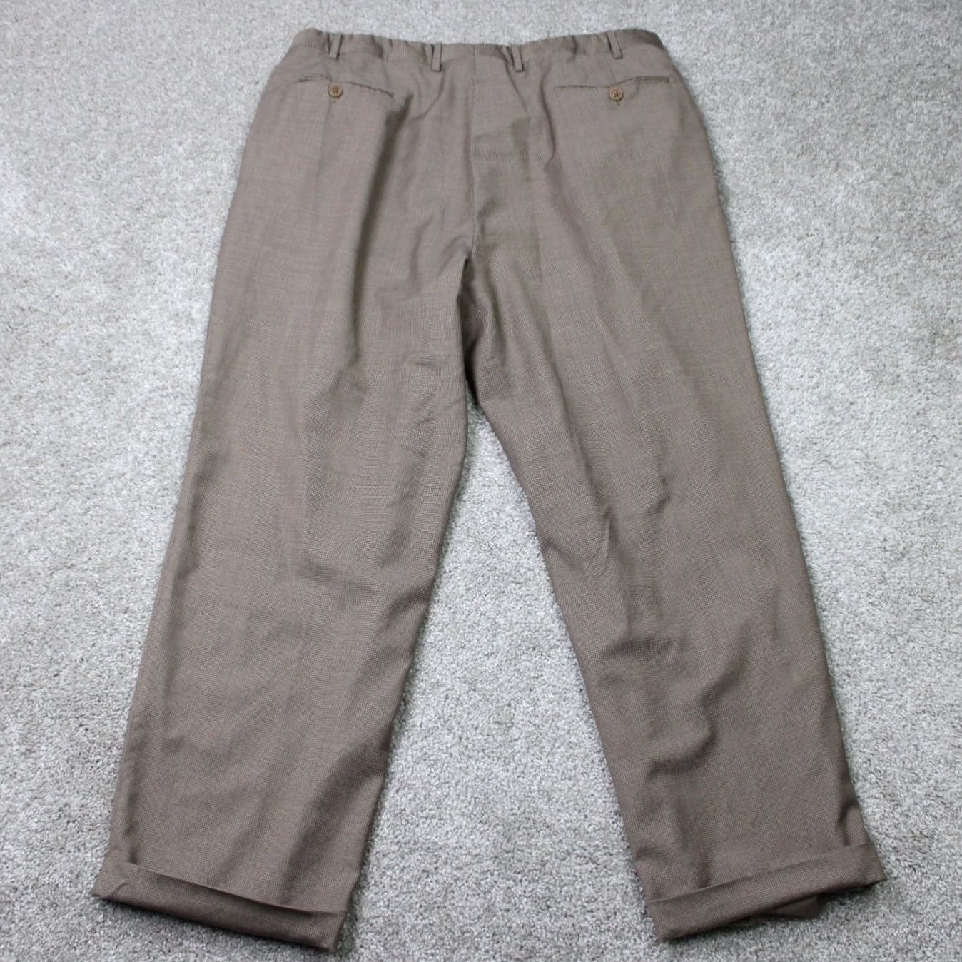 Canali Canali Dress Pants Mens 36x28 Brown Checkered Pleated 100% Wool Lined Dress Pants Regular Mens Brown Checkered 36x28 Wool Rayon Lined Vintage? Size US 36 / EU 52 - 6 Thumbnail